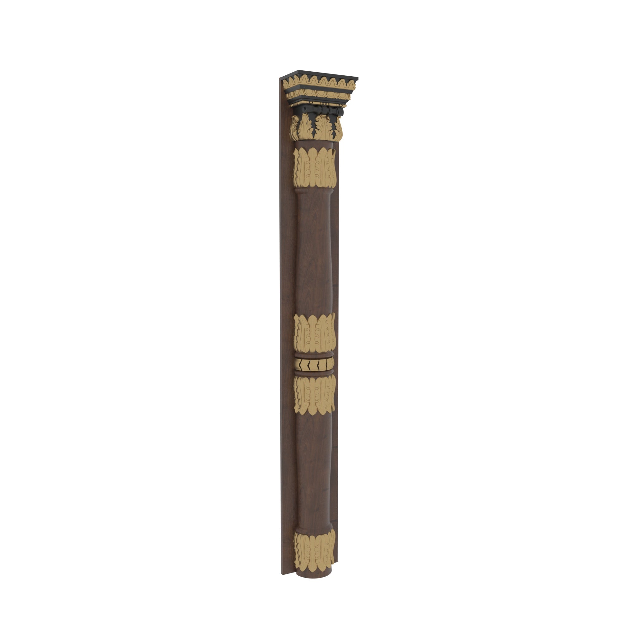 Royal Acanthus Decorative Pilaster with Gold Accents Pillar