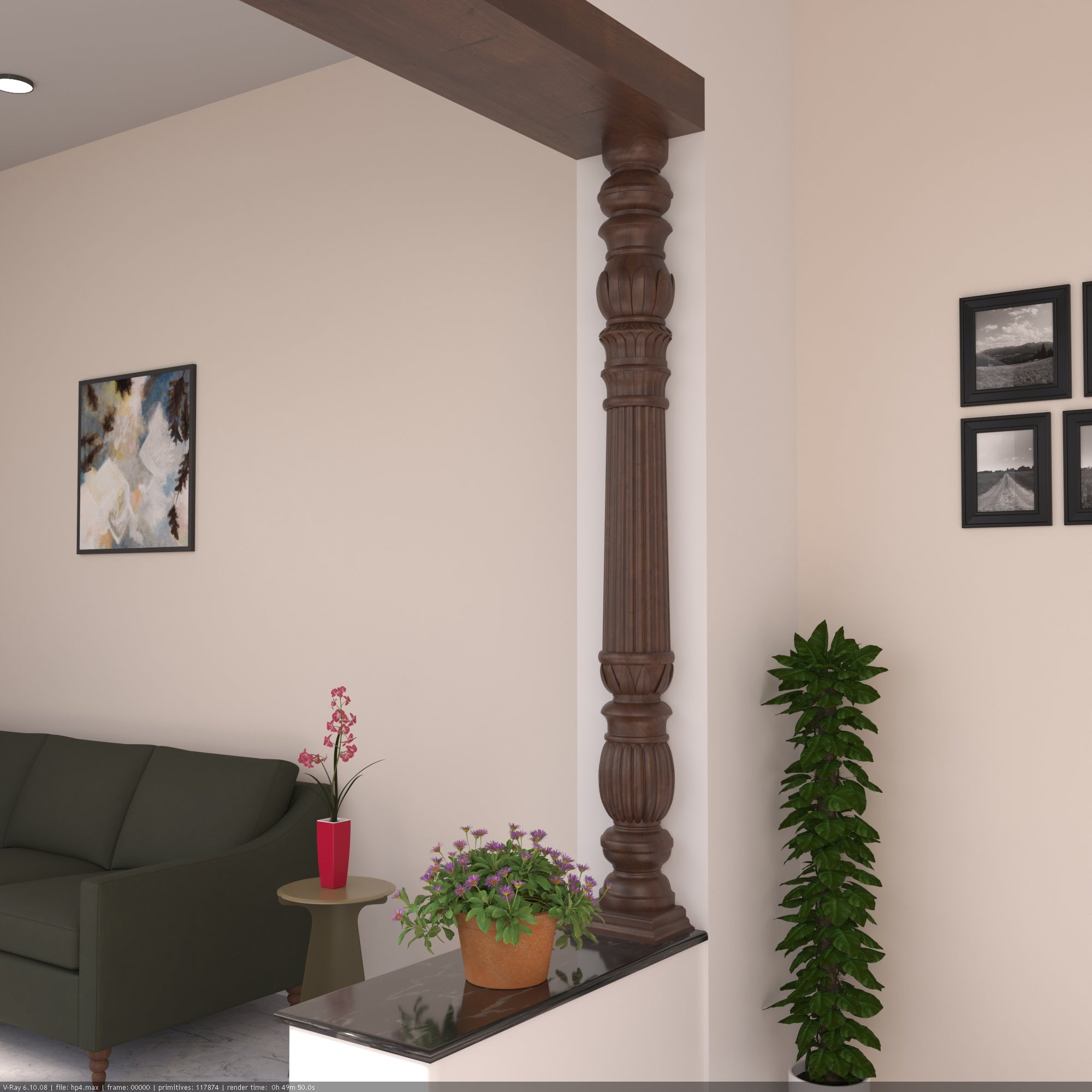 Hand-Turned Classic Baluster Pillar Pillar