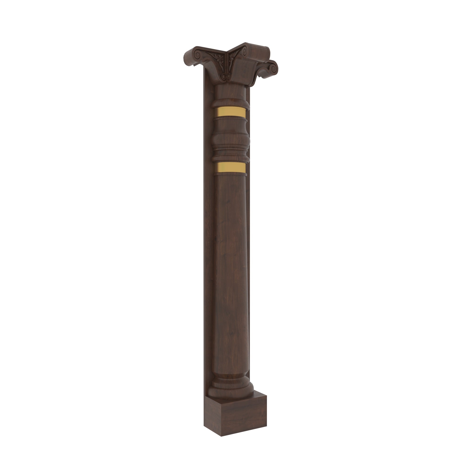 Corinthian Style Decorative Pillar with Brass Accents Pillar