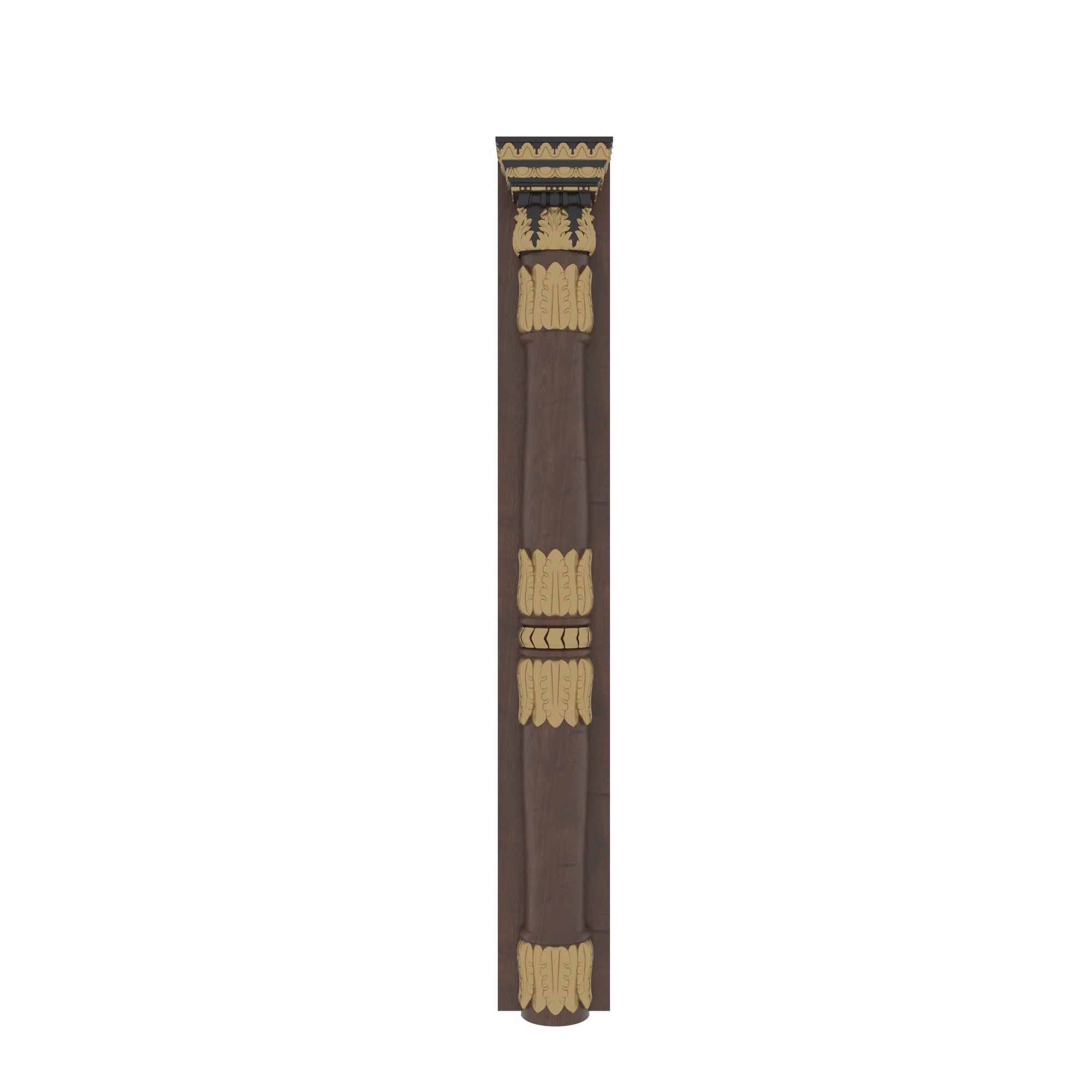 Royal Acanthus Decorative Pilaster with Gold Accents Pillar