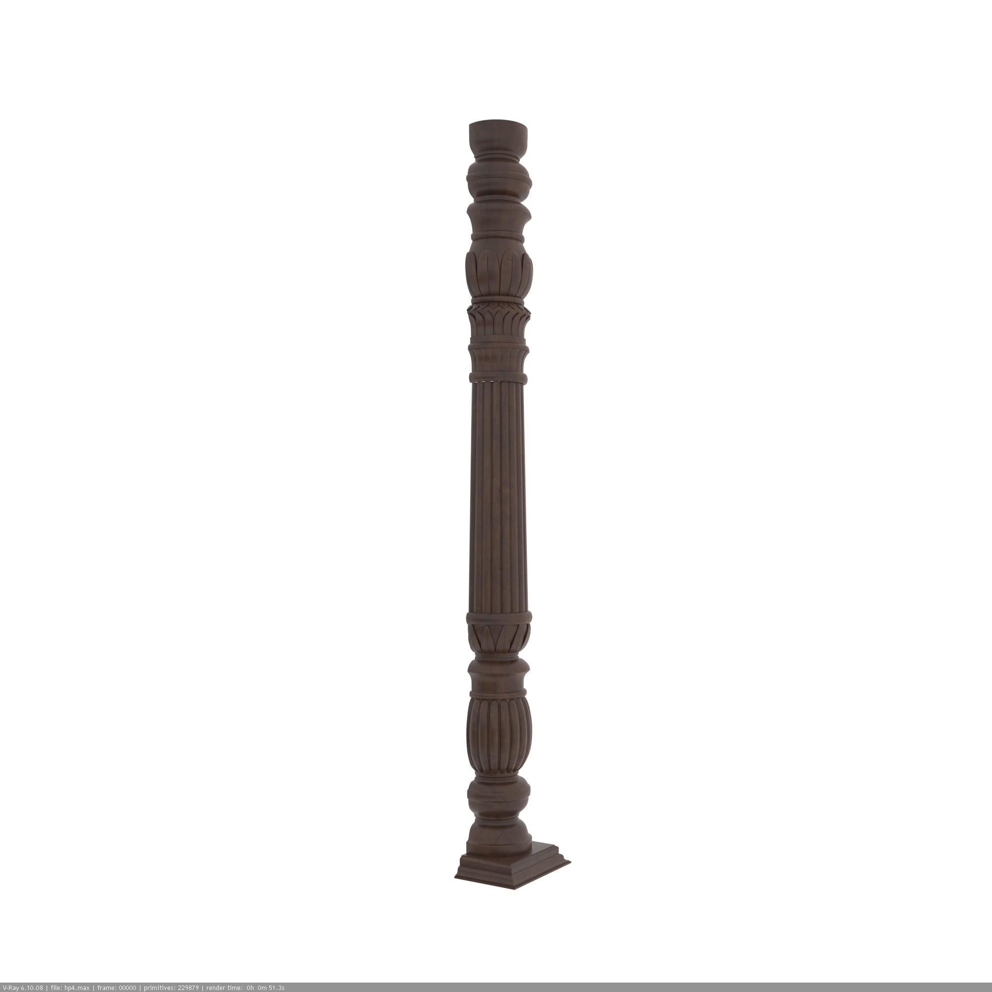 Hand-Turned Classic Baluster Pillar Pillar