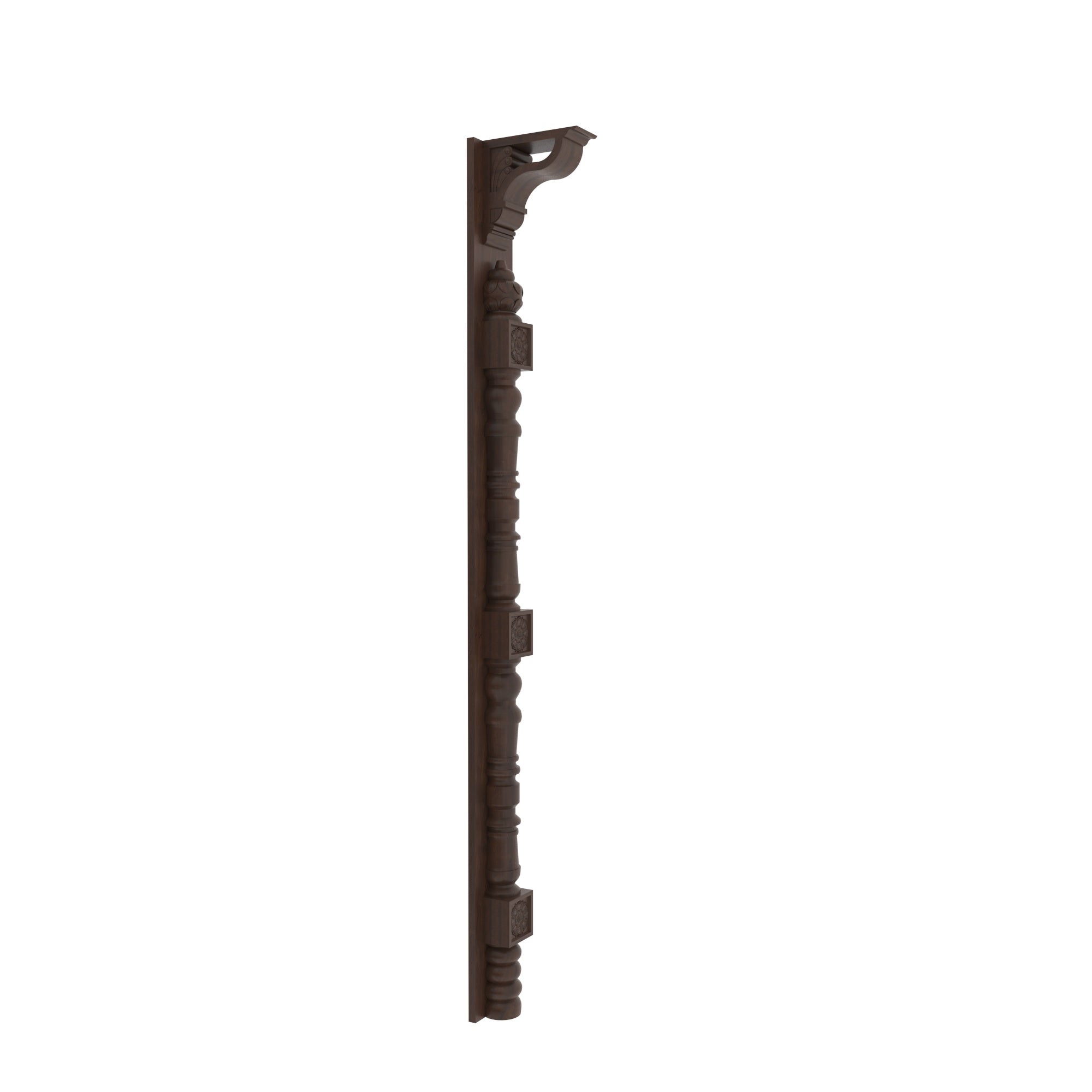 Hand-Turned Decorative Pilaster with Corbel Detail Pillar
