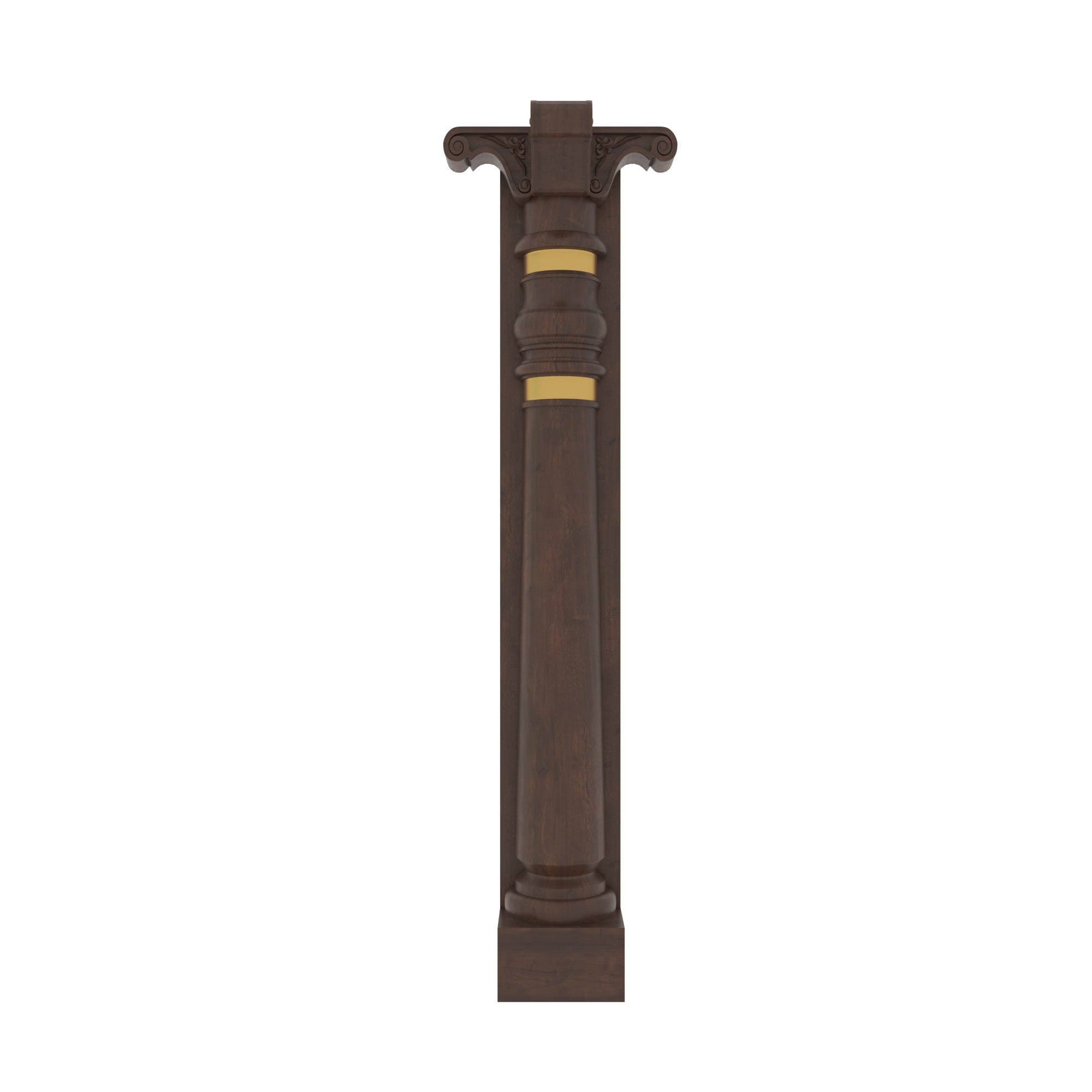 Corinthian Style Decorative Pillar with Brass Accents Pillar