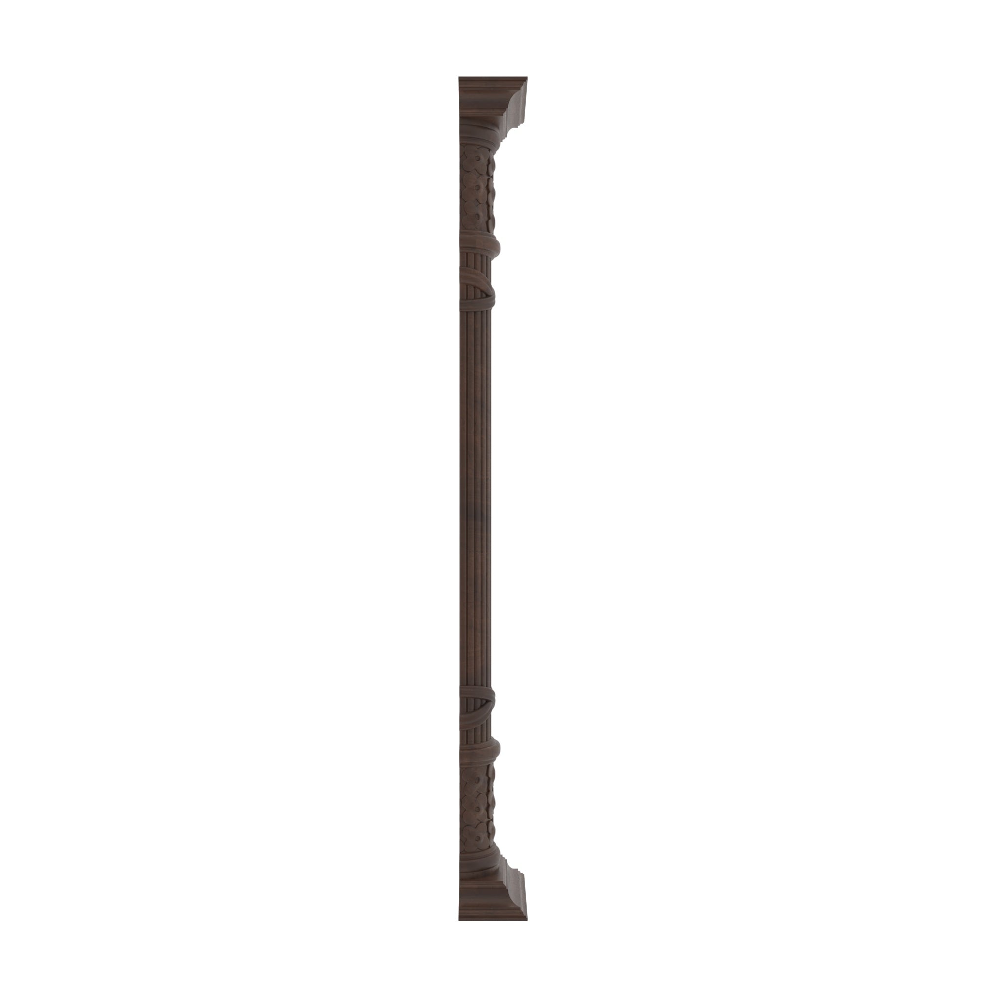 Hand-Carved Fluted Heritage Pillar with Floral Capitals Pillar