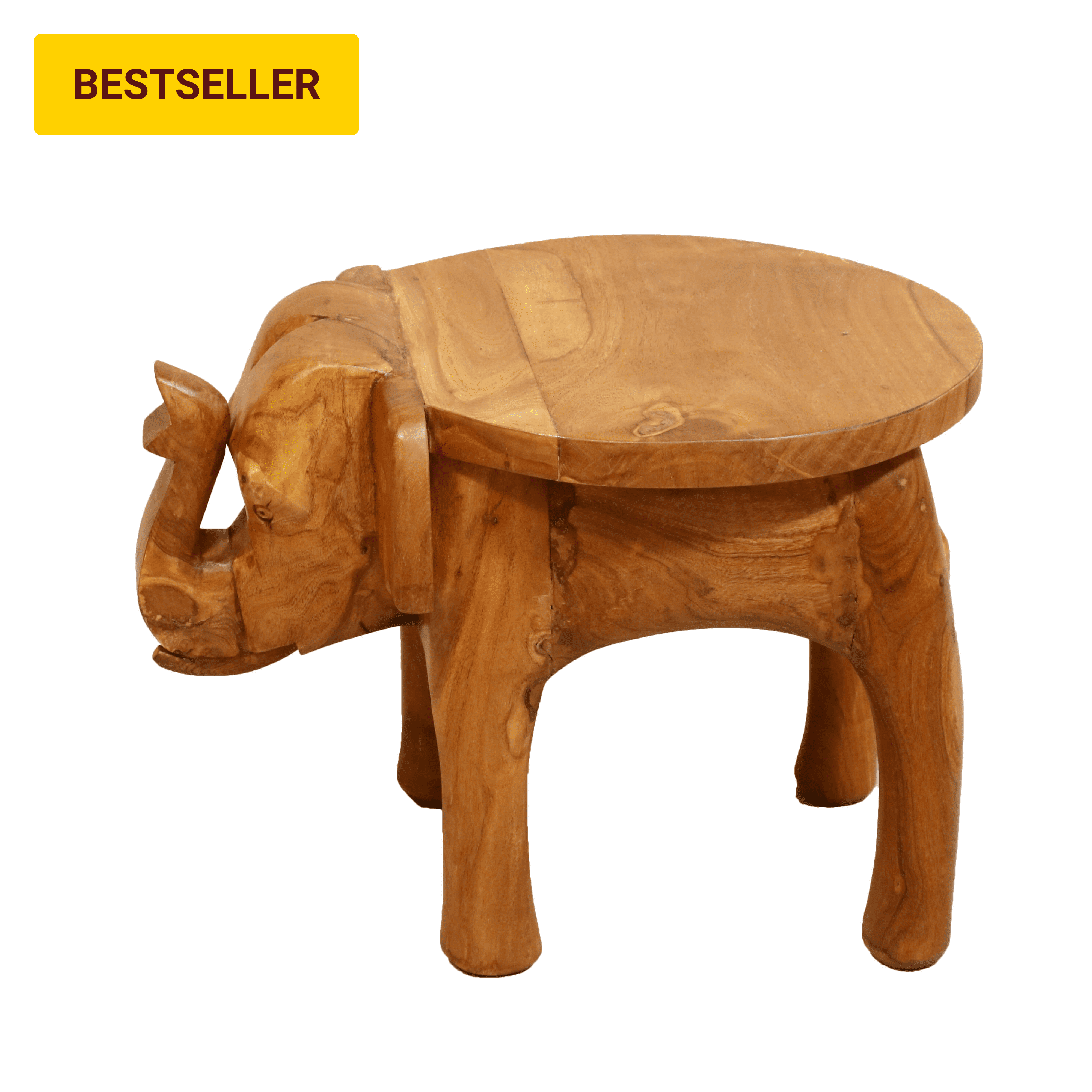 Southern Classic Wooden Tone Elephant Table Stand Animal Figurine