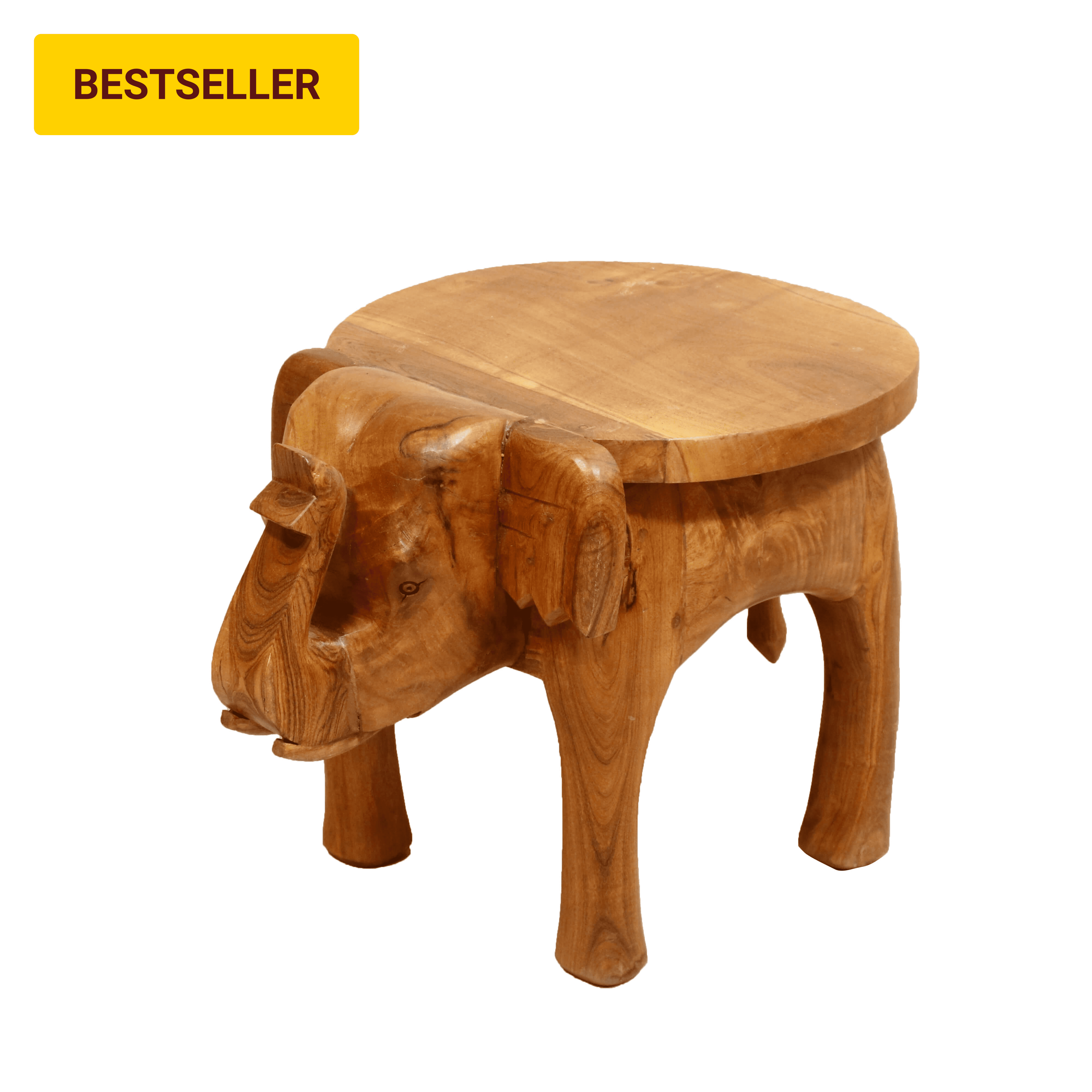 Southern Classic Wooden Tone Elephant Table Stand Animal Figurine