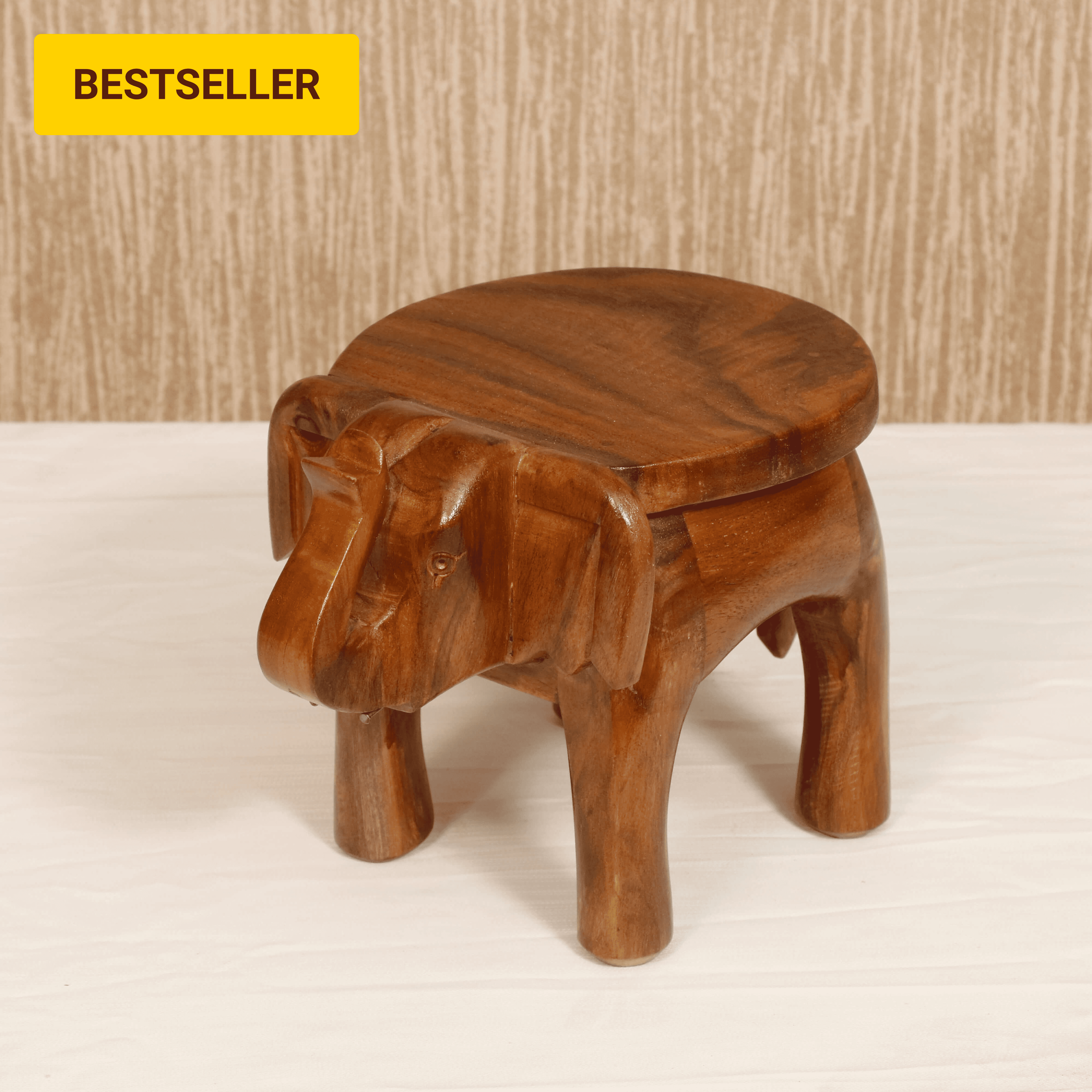 Southern Classic Wooden Tone Elephant Table Stand Animal Figurine