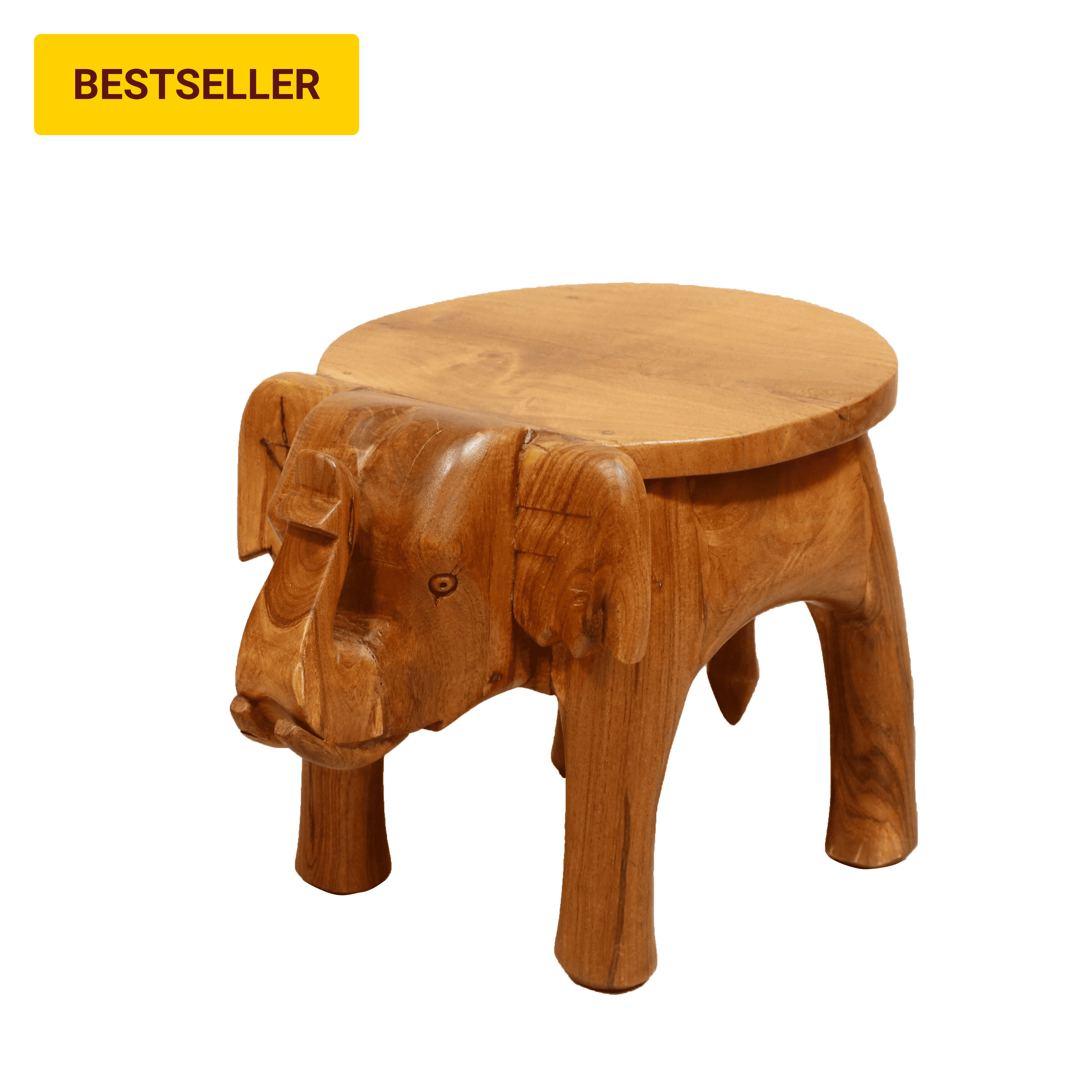 Southern Classic Wooden Tone Elephant Table Stand Animal Figurine