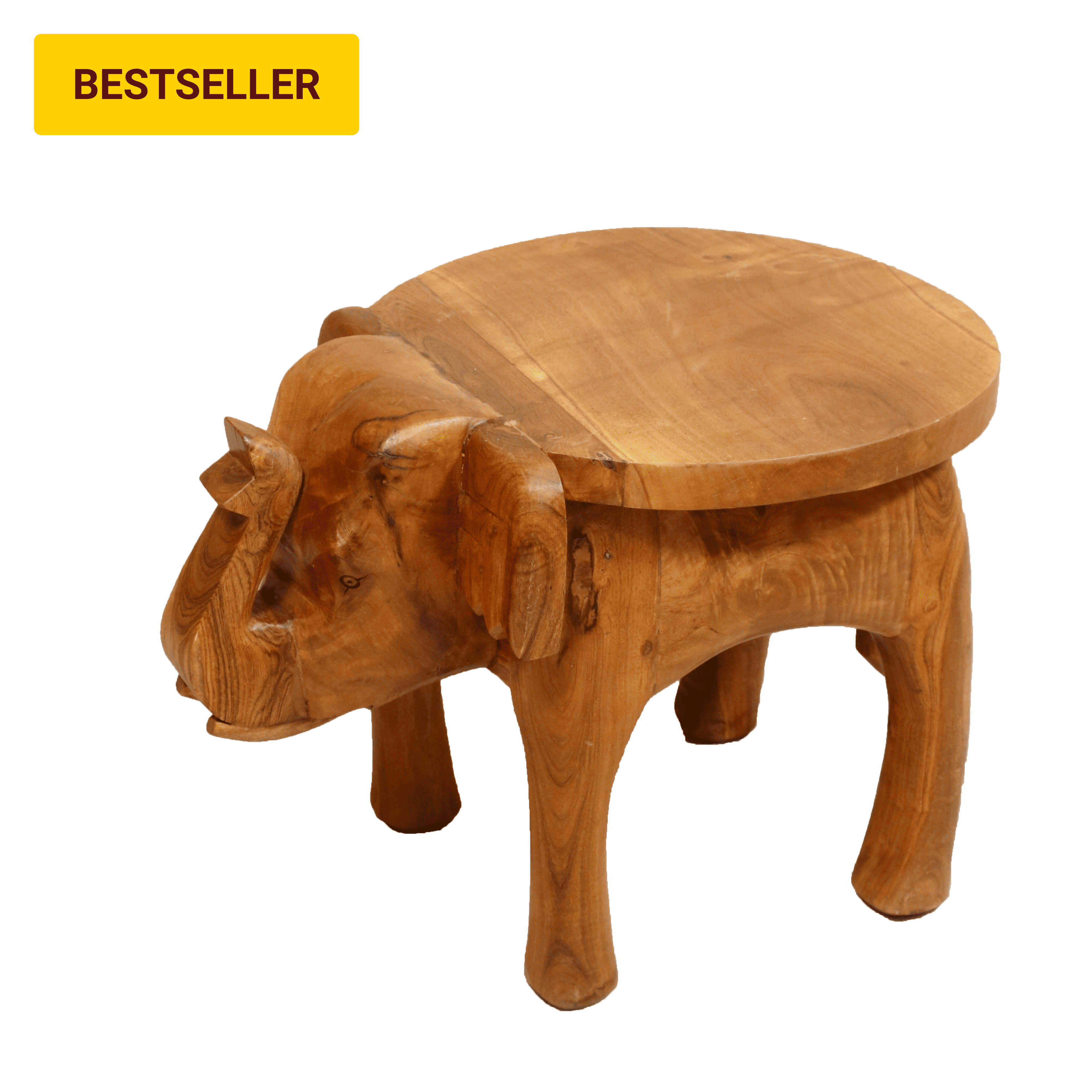 Southern Classic Wooden Tone Elephant Table Stand Animal Figurine