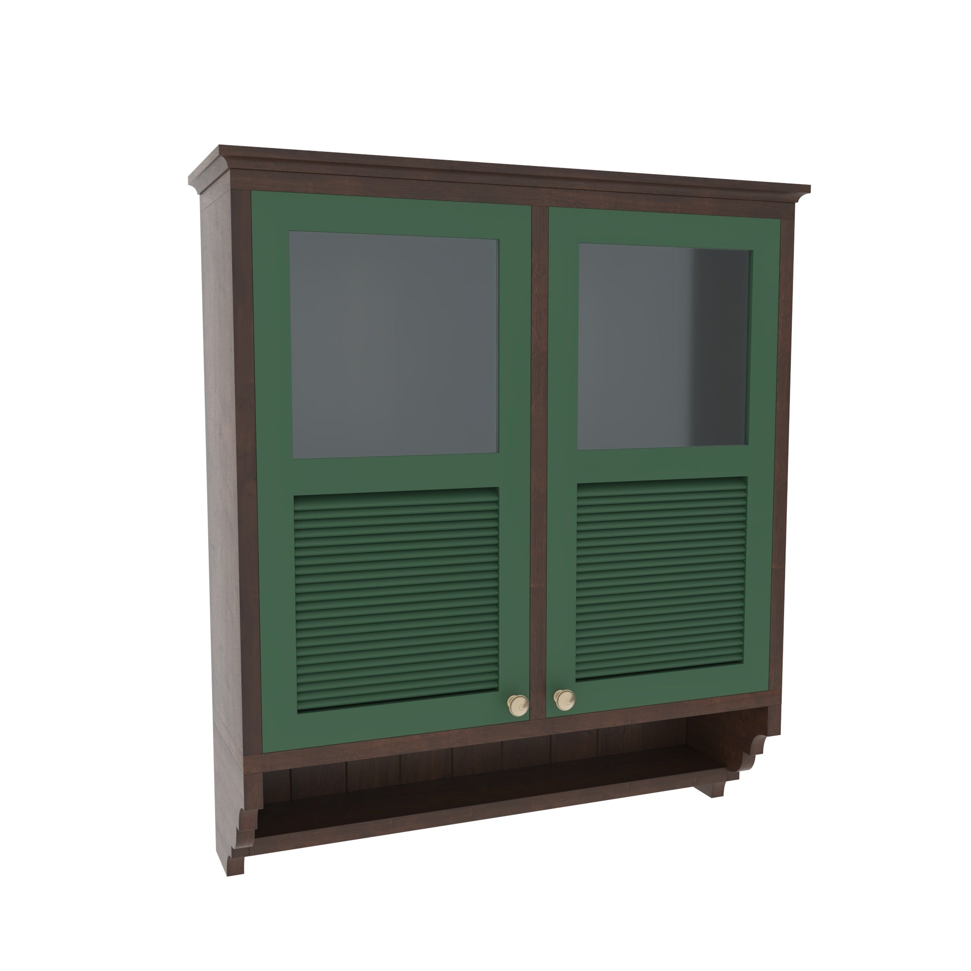 VerdeLuxe Étoile European Heritage Wardrobe Cabinet with Glass Display Panels and Artisan Storage Shelf Wall Cabinet