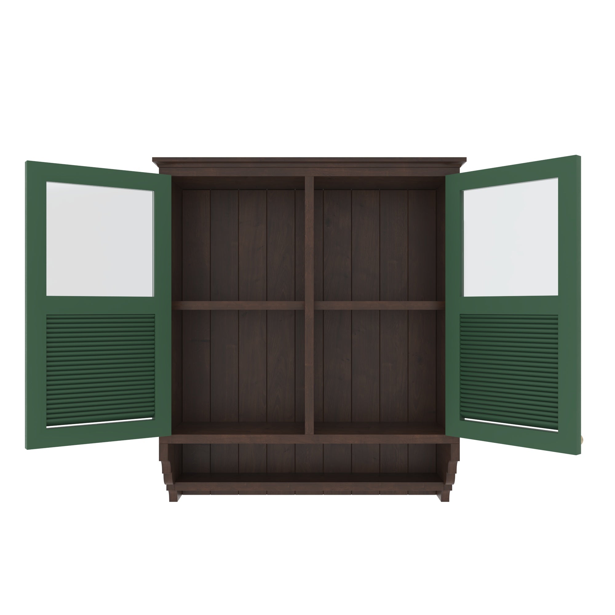 VerdeLuxe Étoile European Heritage Wardrobe Cabinet with Glass Display Panels and Artisan Storage Shelf Wall Cabinet