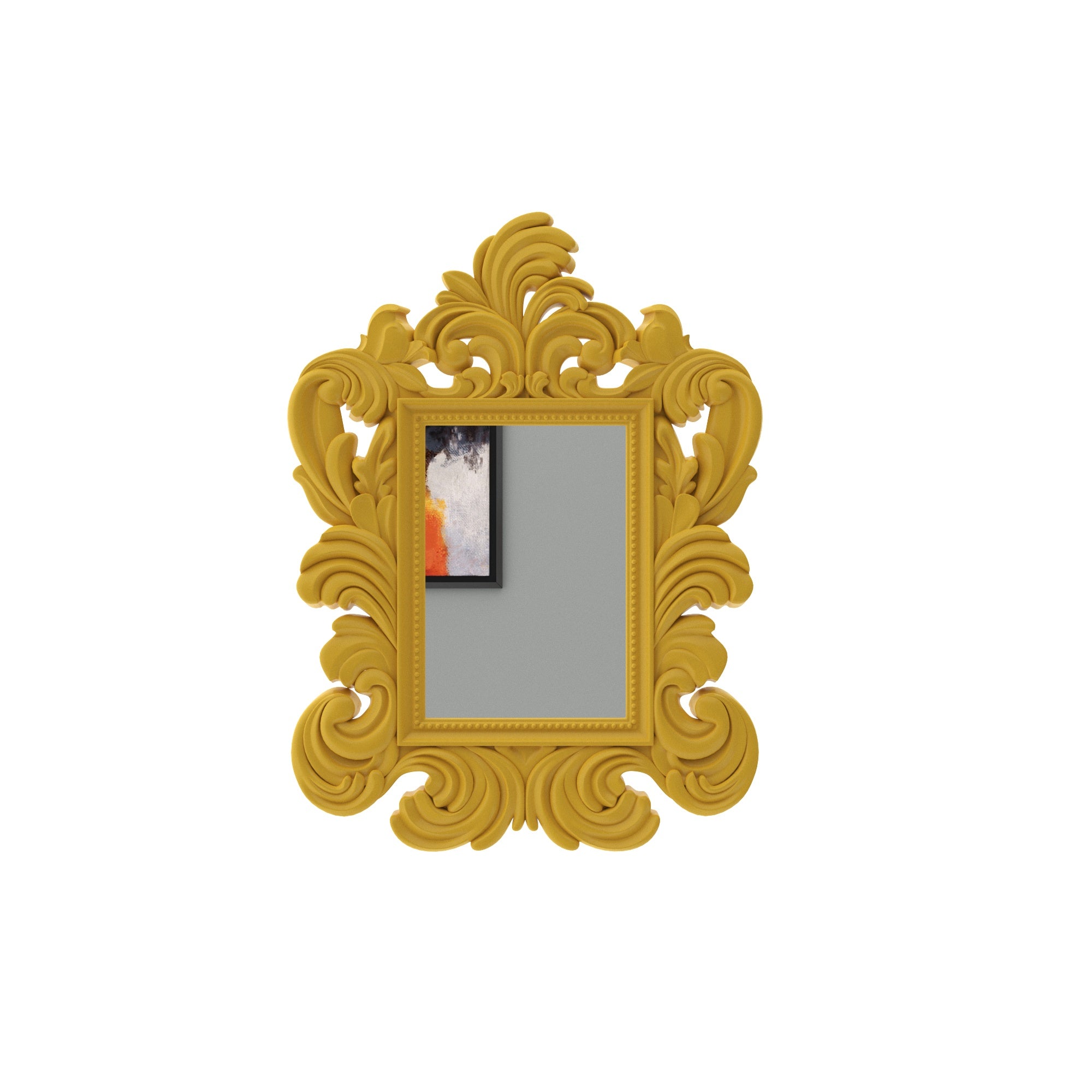 Baroque Style Decorative Wall Mirror with Ornate Scrollwork Frame Mirror