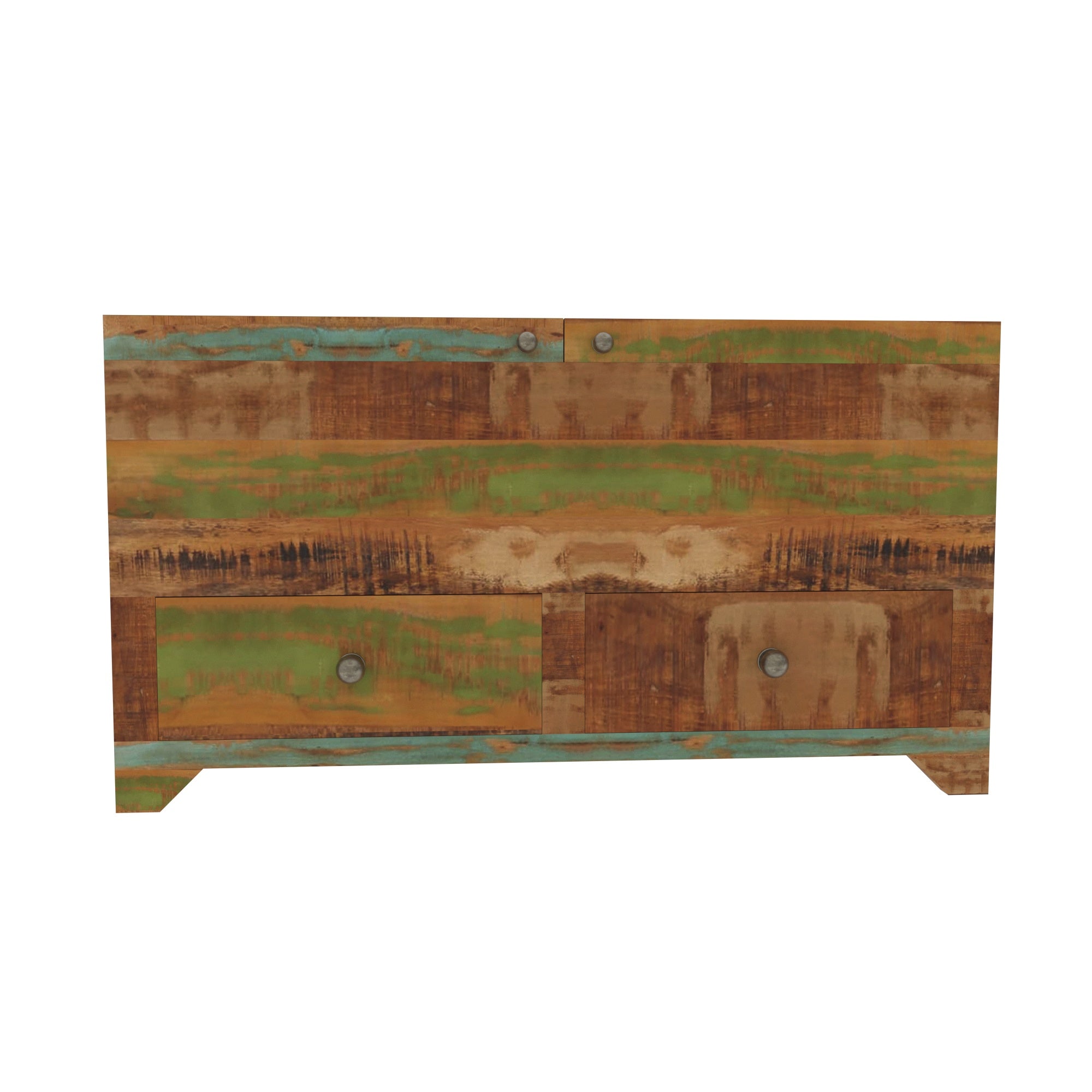 Colorful Reclaimed Wood Storage Chest - Multi-Drawer Cabinet Drawer's Chest