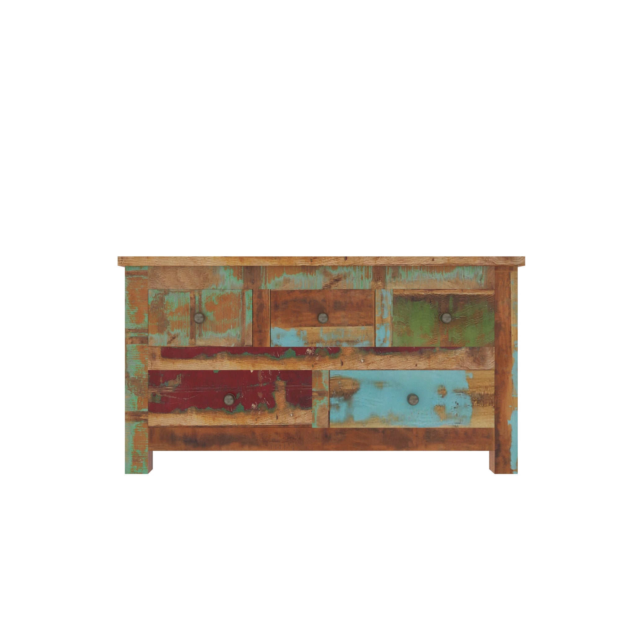 Colorful Reclaimed Wood Coffee Table - Storage Box Table Coffee Table