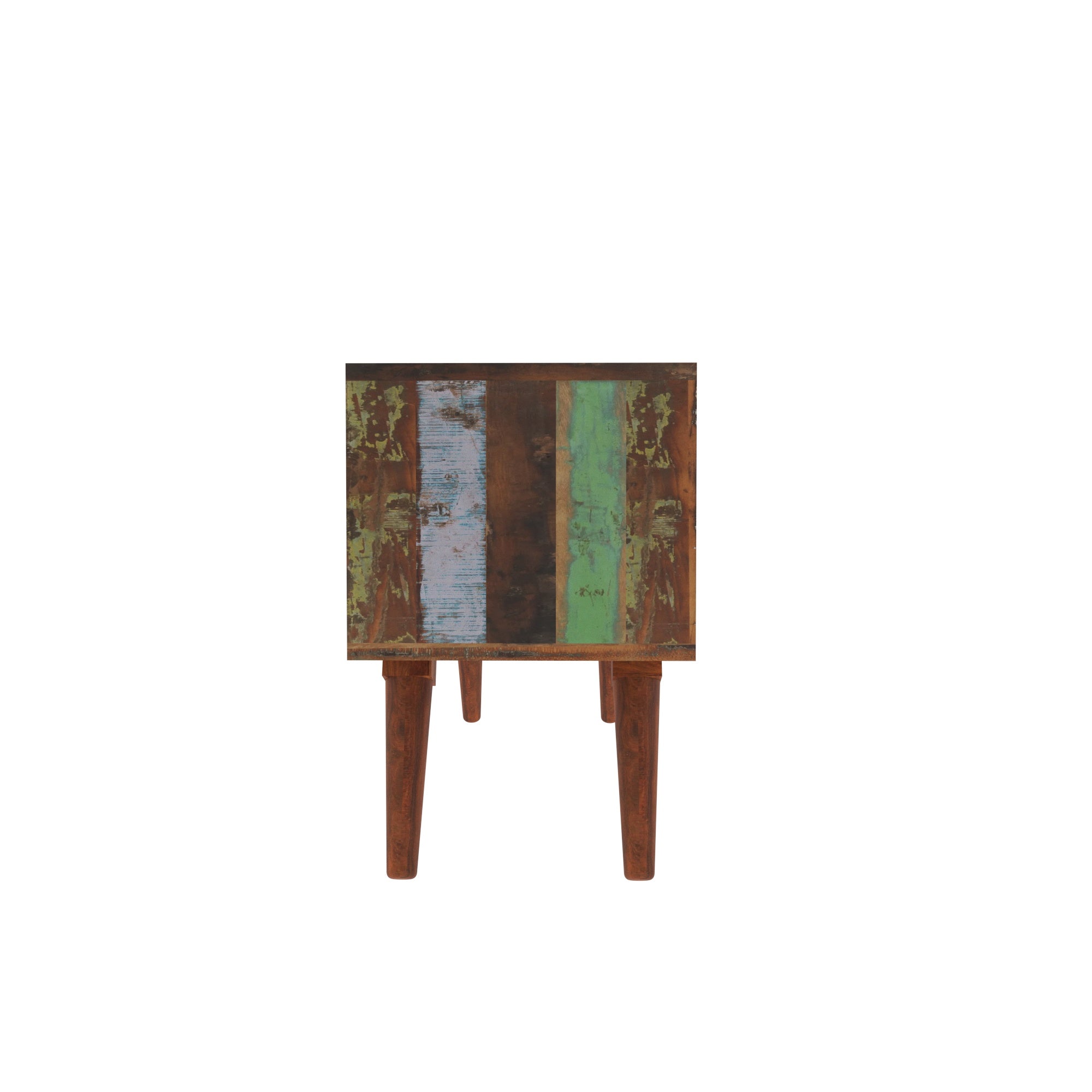 Colorful Reclaimed Wood TV Stand - Mid-Century Entertainment Console Tv stand