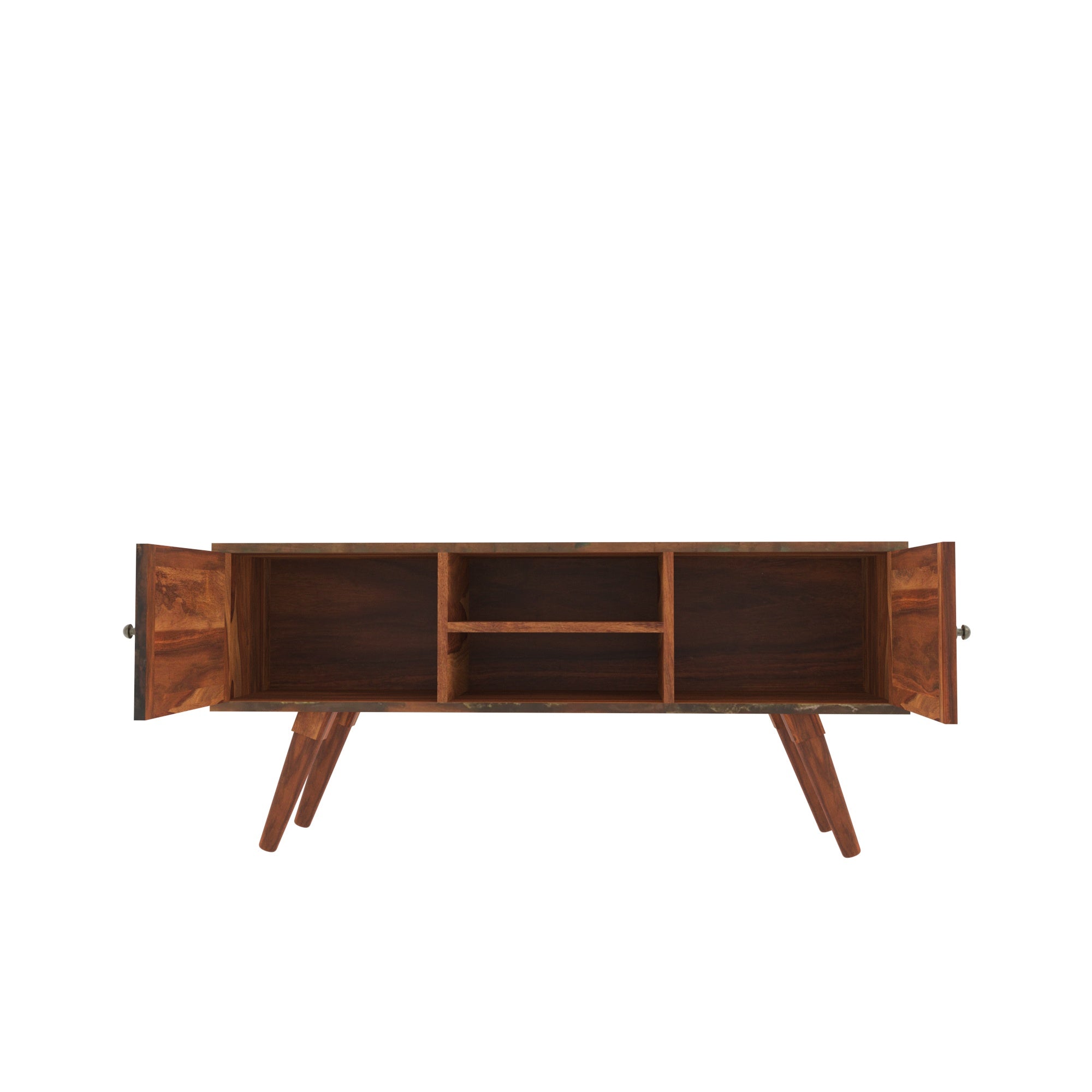 Colorful Reclaimed Wood TV Stand - Mid-Century Entertainment Console Tv stand