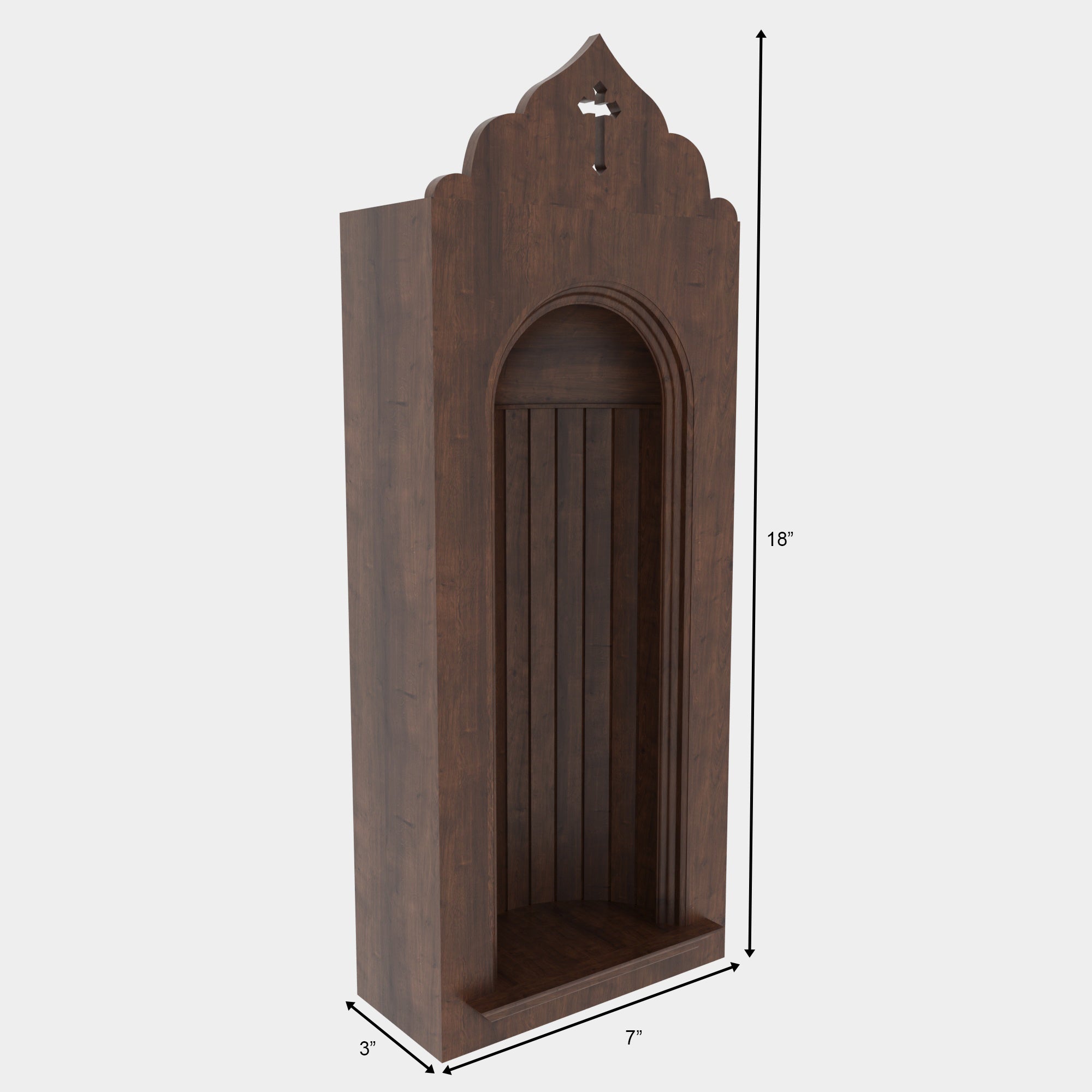Wooden Wall Altar with Arched Niche Altar