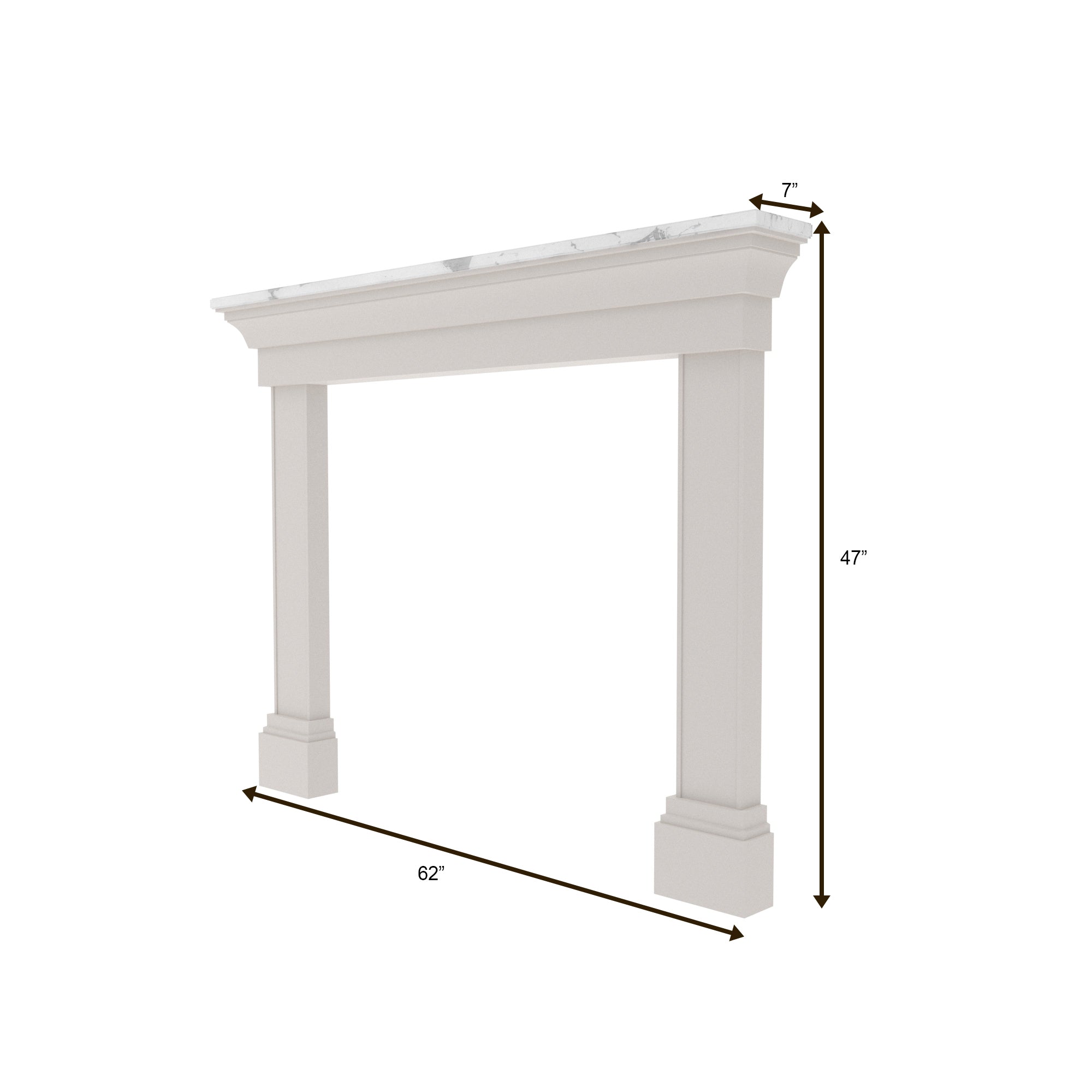 Classic White Fireplace Mantel with Square Column Design Fire Mantel