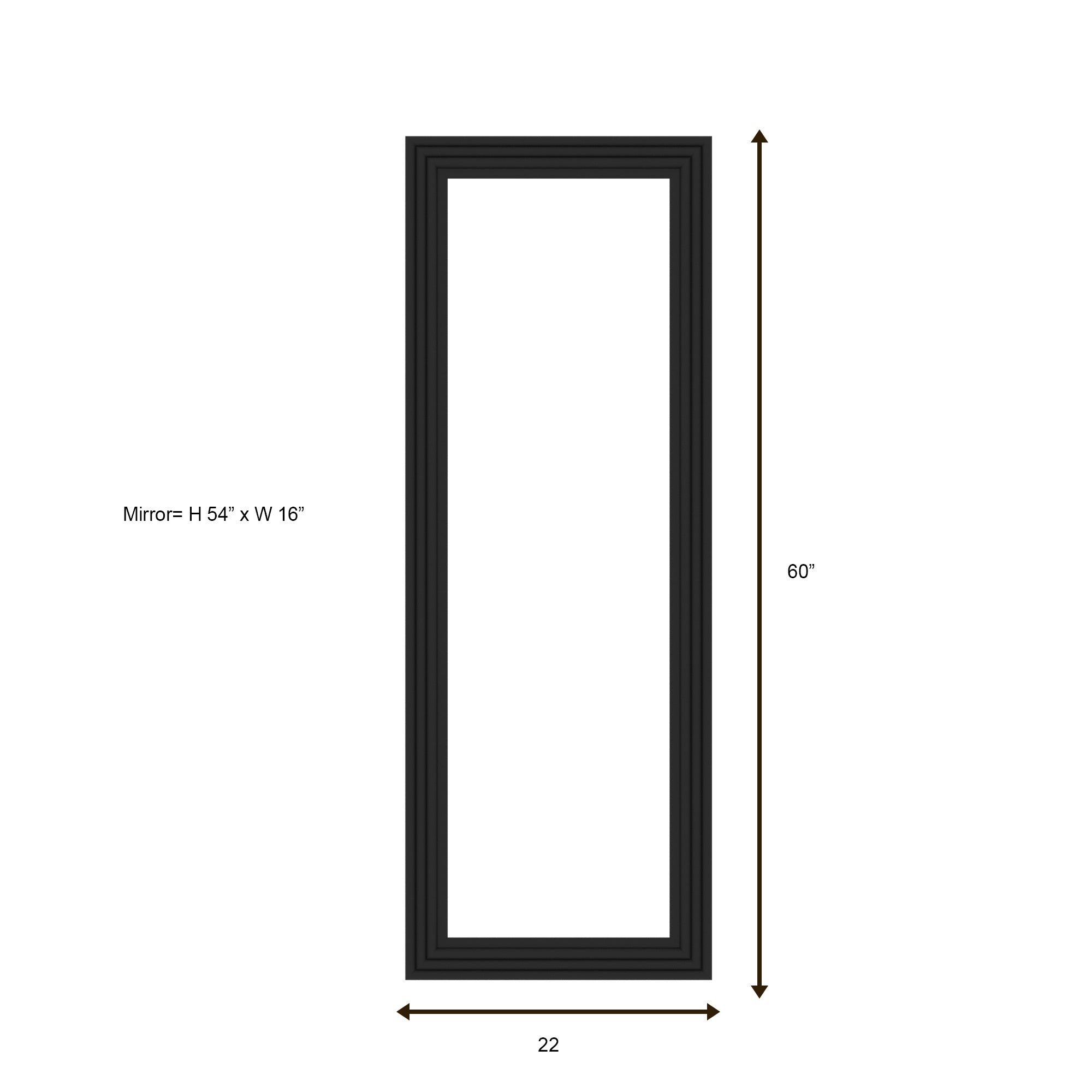 Classic Full Length Wall Mirror with Stepped Frame Design Mirror