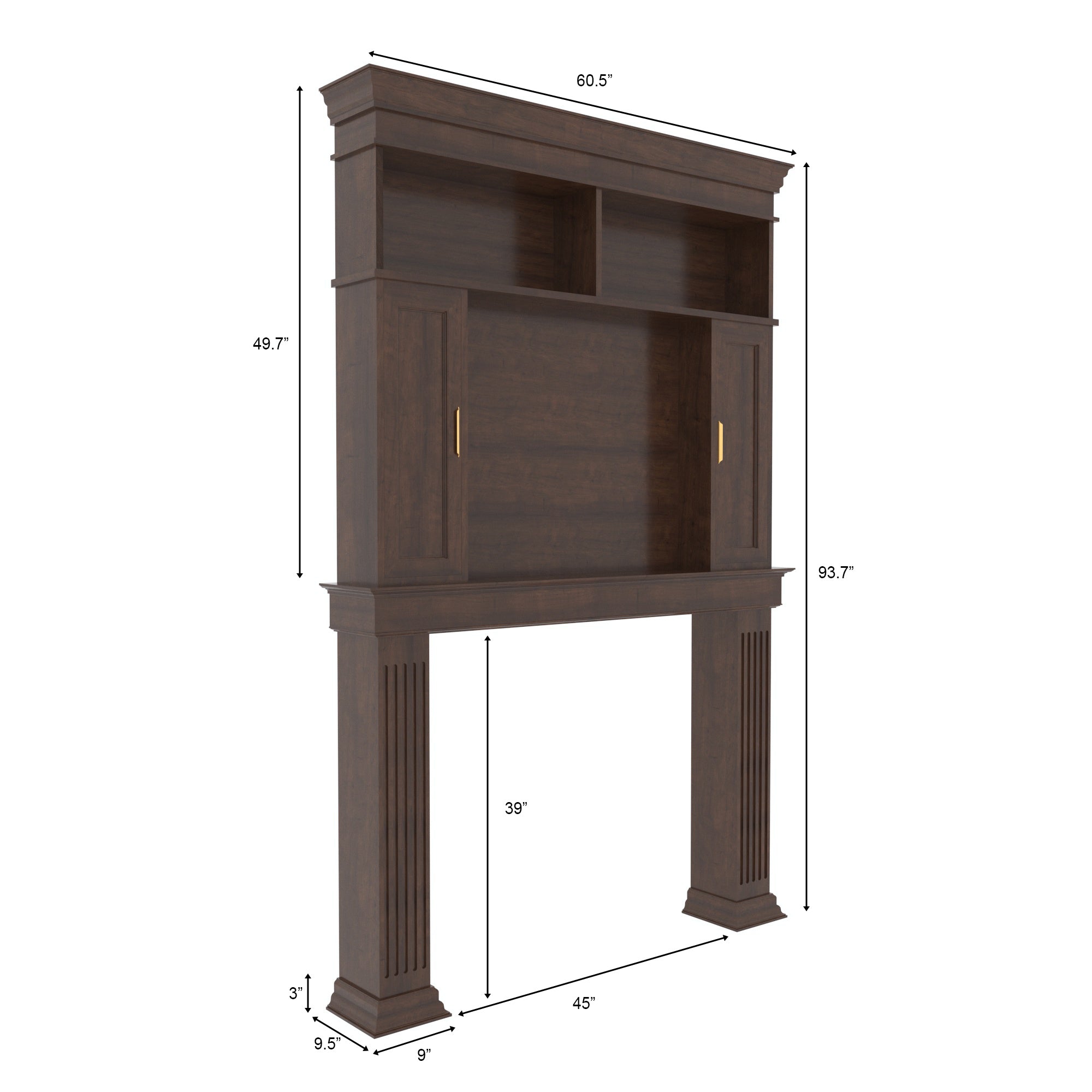 Classic Fireplace TV Unit with Display Shelving Tv stand