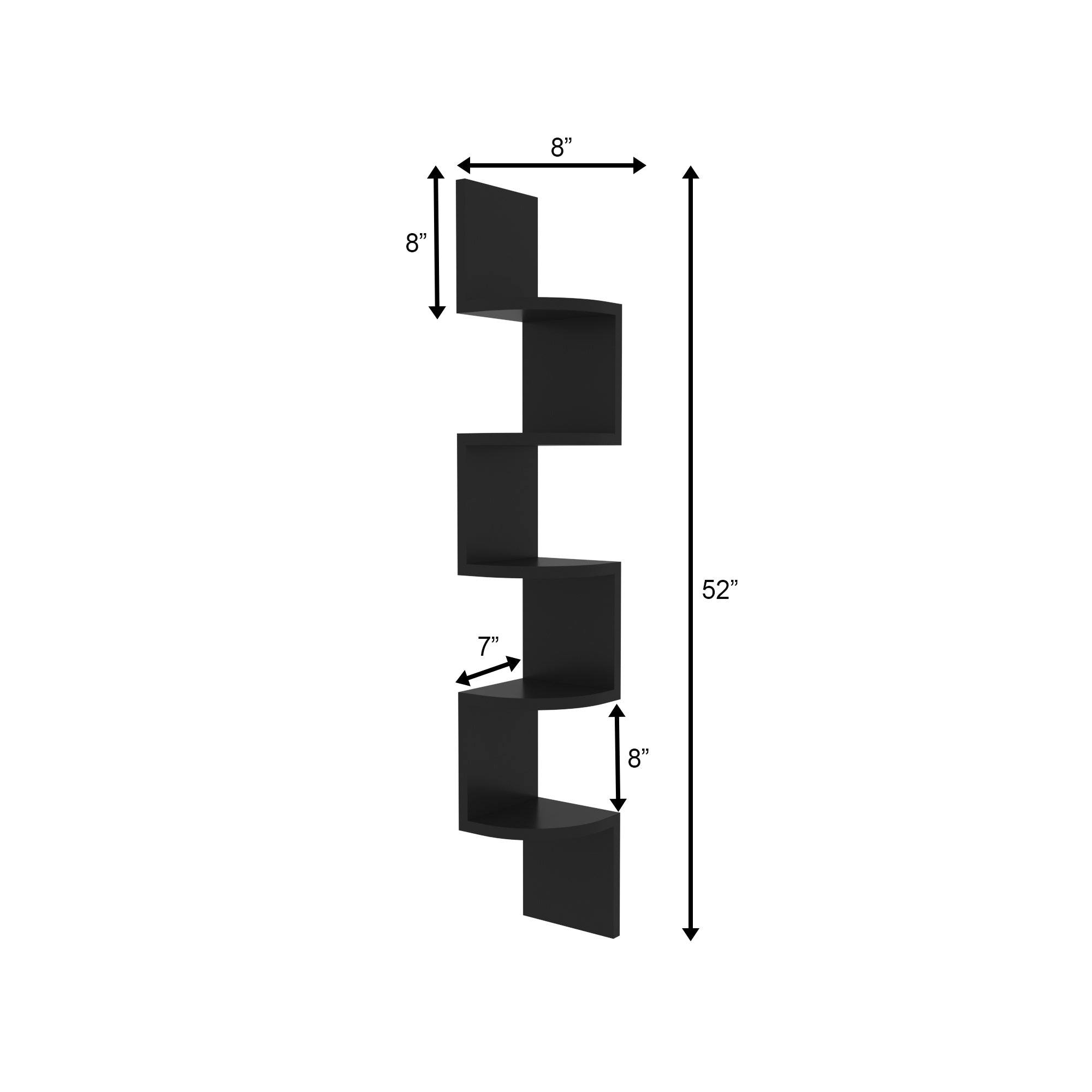 Corner Zigzag Wall Shelf - Vertical Floating Display Unit Wall Rack