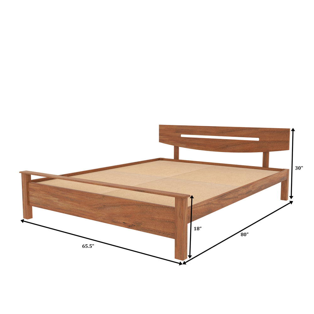 Contemporary Rustic Bedroom: Wood Slat Accent & Mustard Bedding