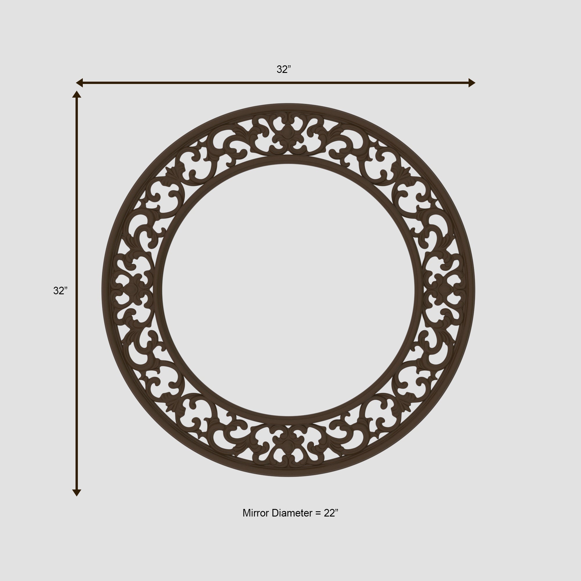 Vintage Arched Wall Mirror with Distressed Carved Frame Mirror