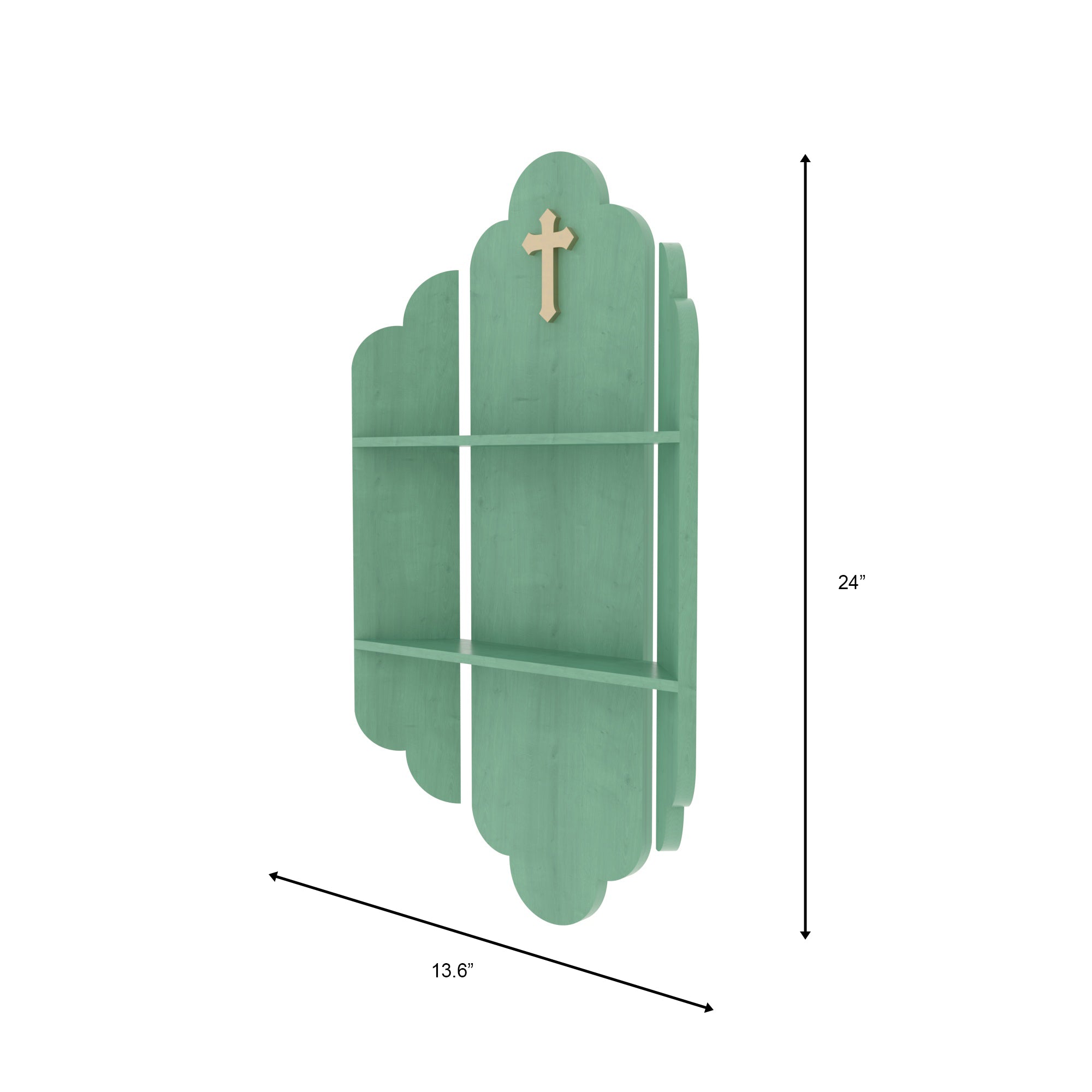 Wall Altar Shelf with Dual Display Levels Altar