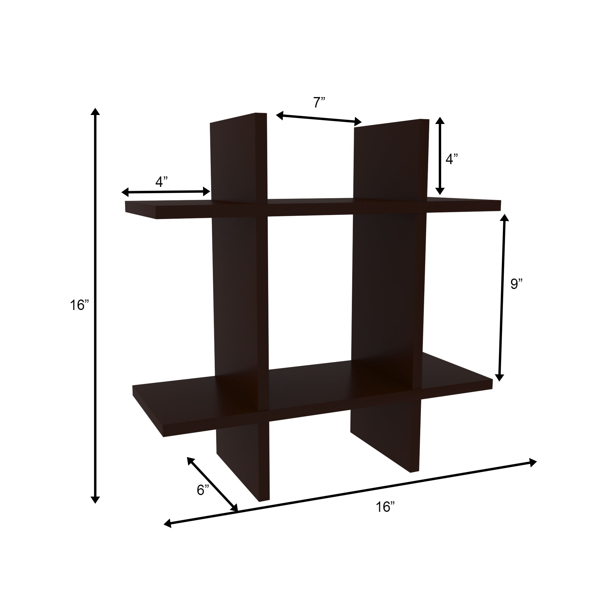 Modern Cross Design Wall Shelf - Floating Display Rack Wall Rack