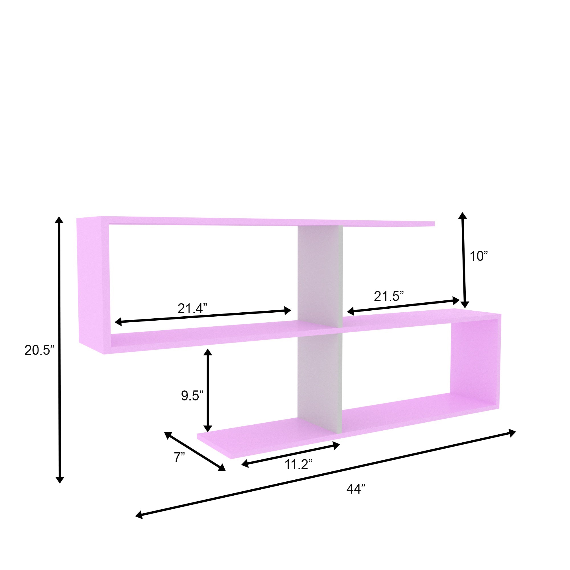 S-Shaped Wall Shelf - Modern Floating Display Unit Wall Rack