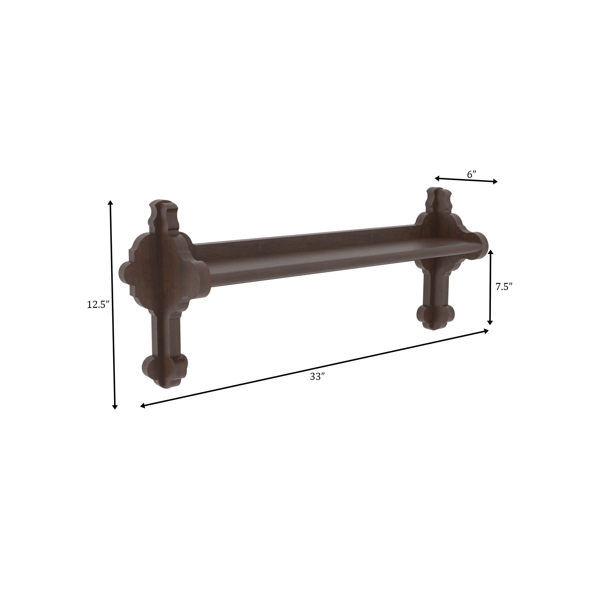 Ornate Scroll Carved Wall Shelf Wall Rack
