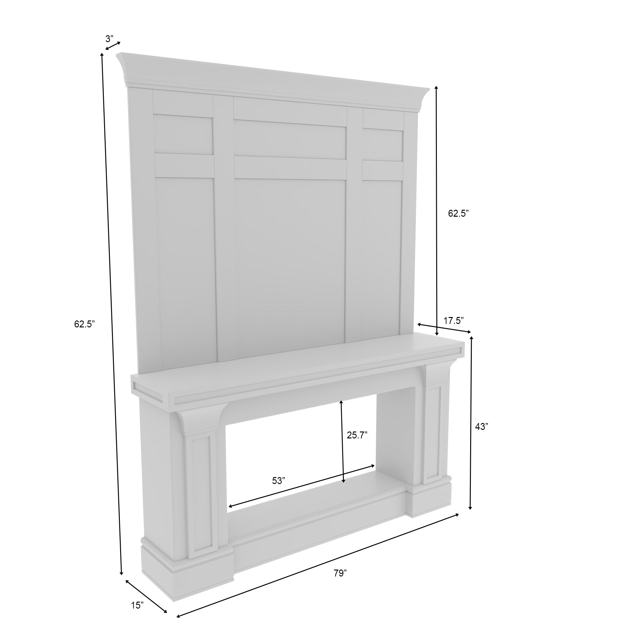 Modern Fireplace with TV Unit – Elegant Wall Entertainment Console Fire Mantel