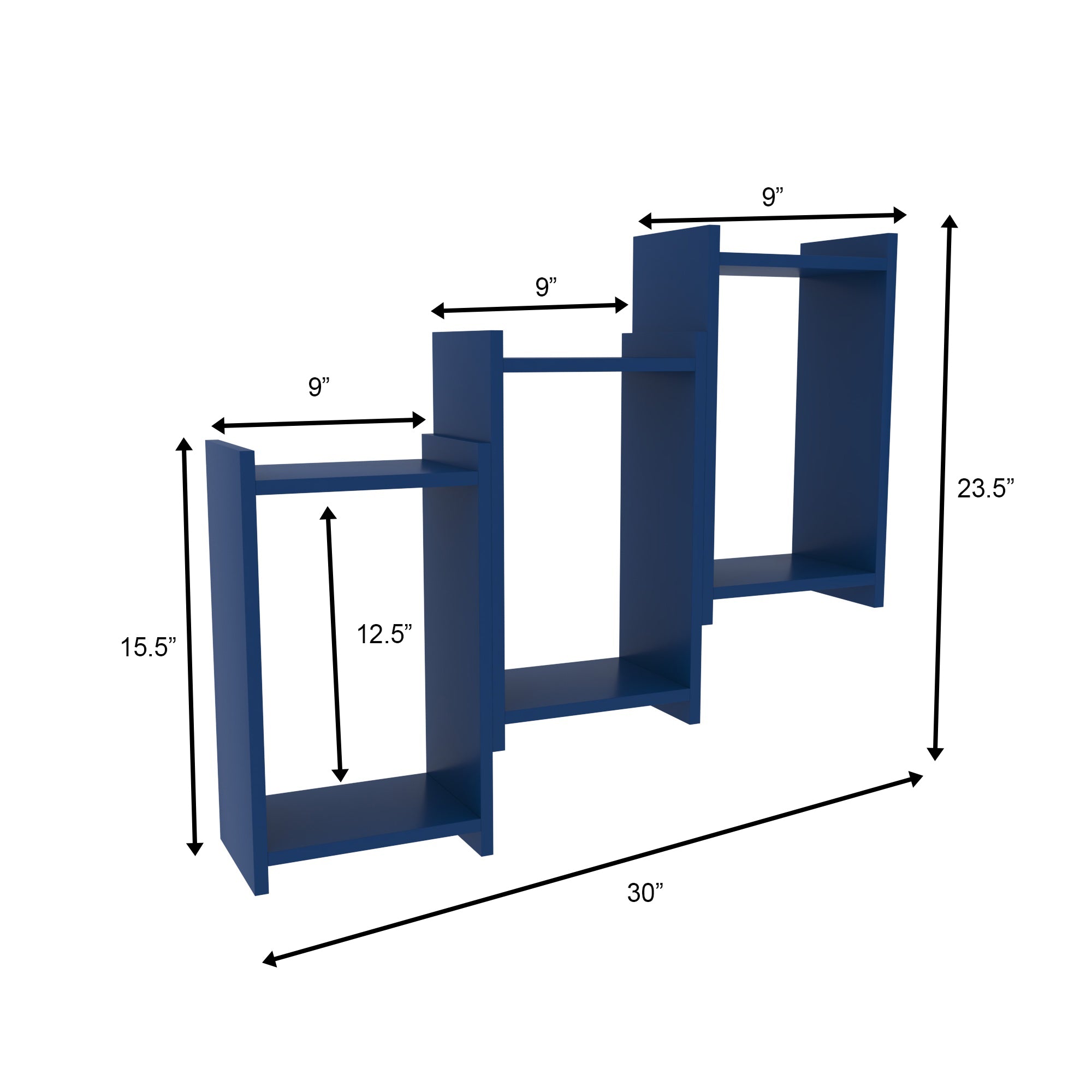 Ascending Box Wall Shelf - Modern Stepped Display Unit Wall Rack