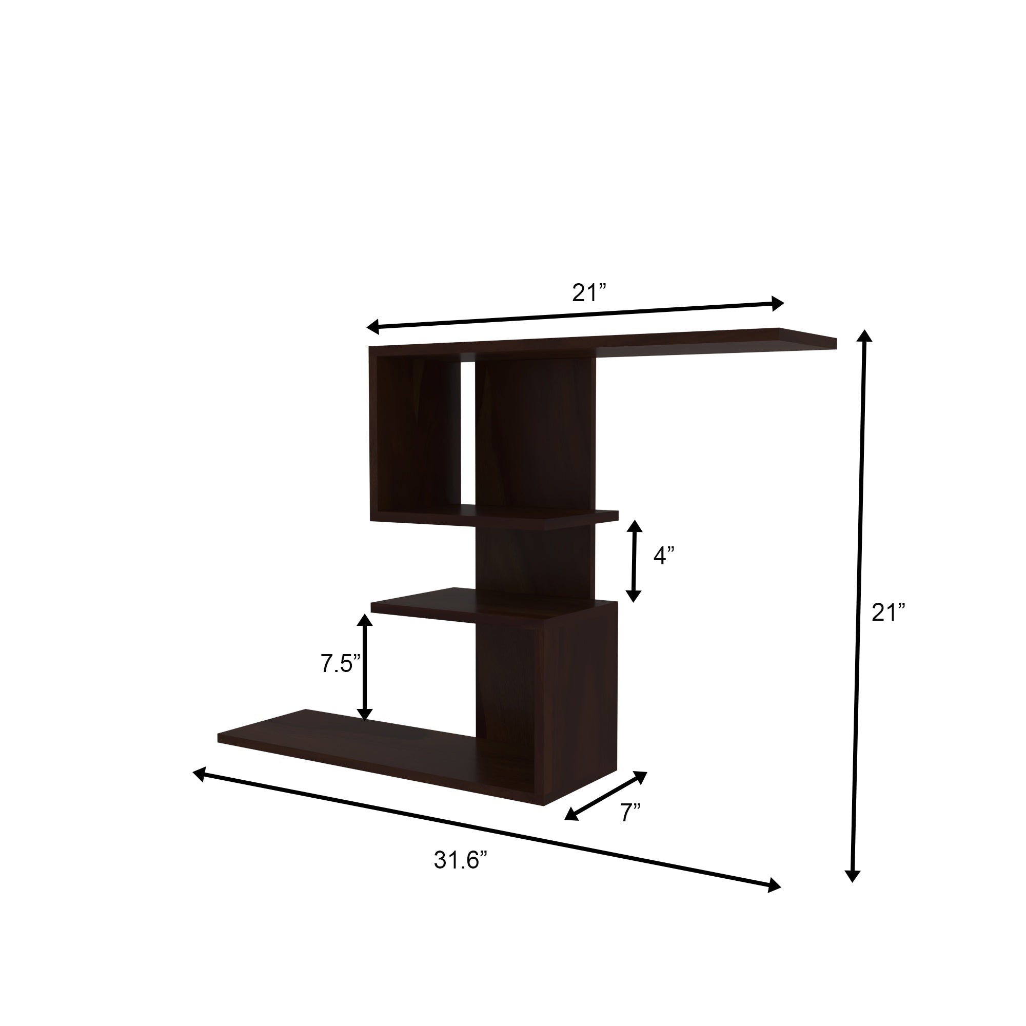 F-Shaped Wall Shelf - Modern Asymmetric Display Rack Wall Rack
