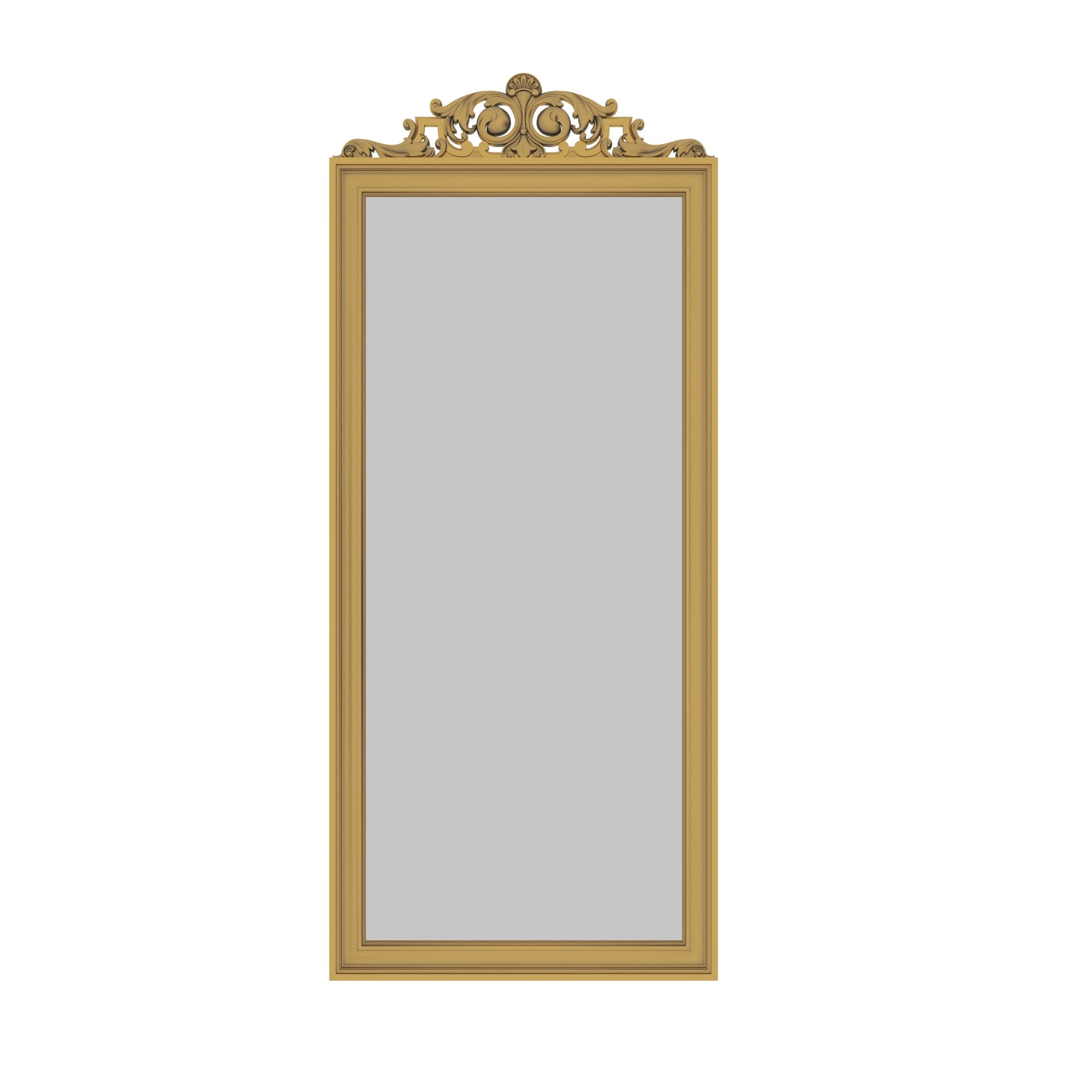 Elegant Full Length Wall Mirror with Ornate Crown Detail Mirror