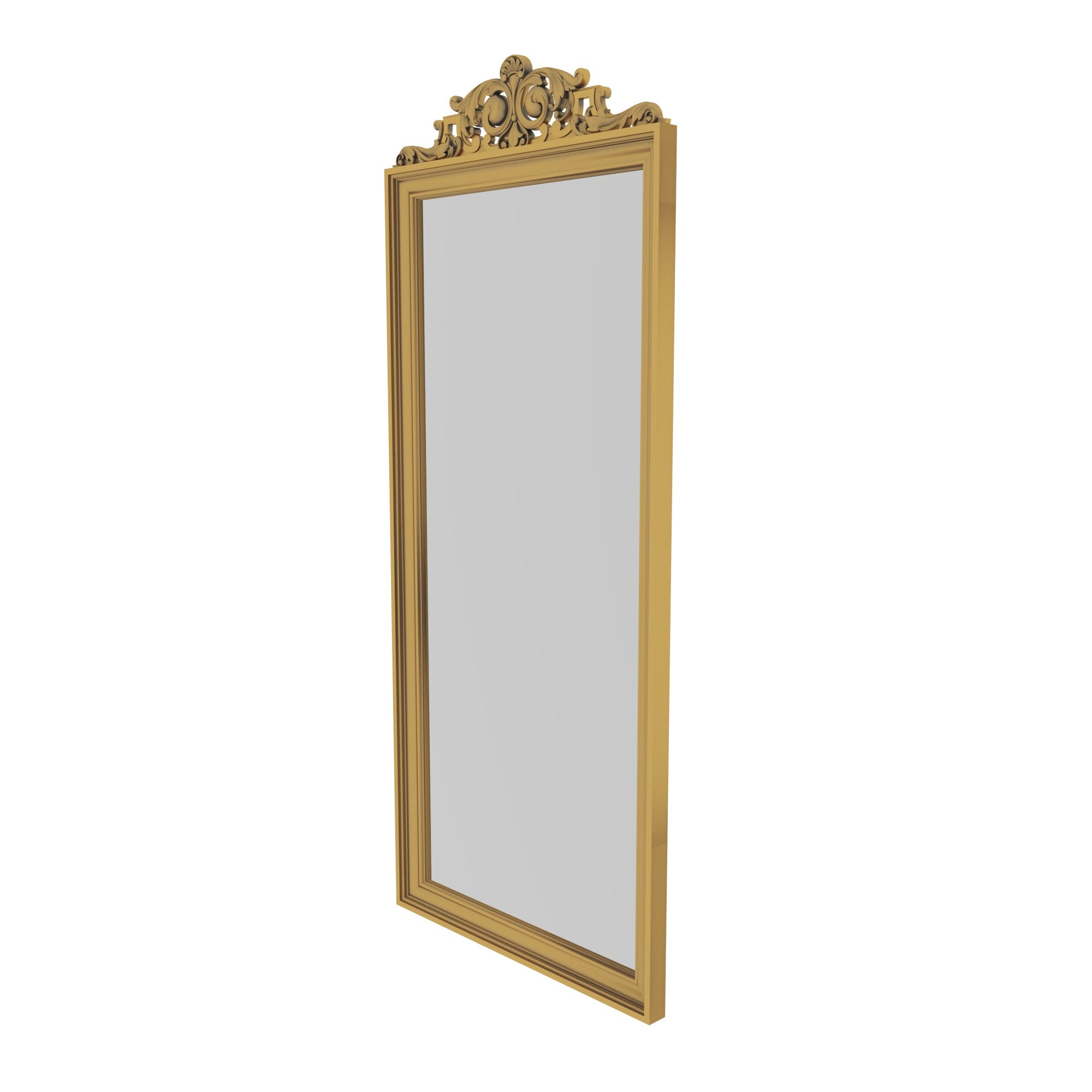 Elegant Full Length Wall Mirror with Ornate Crown Detail Mirror