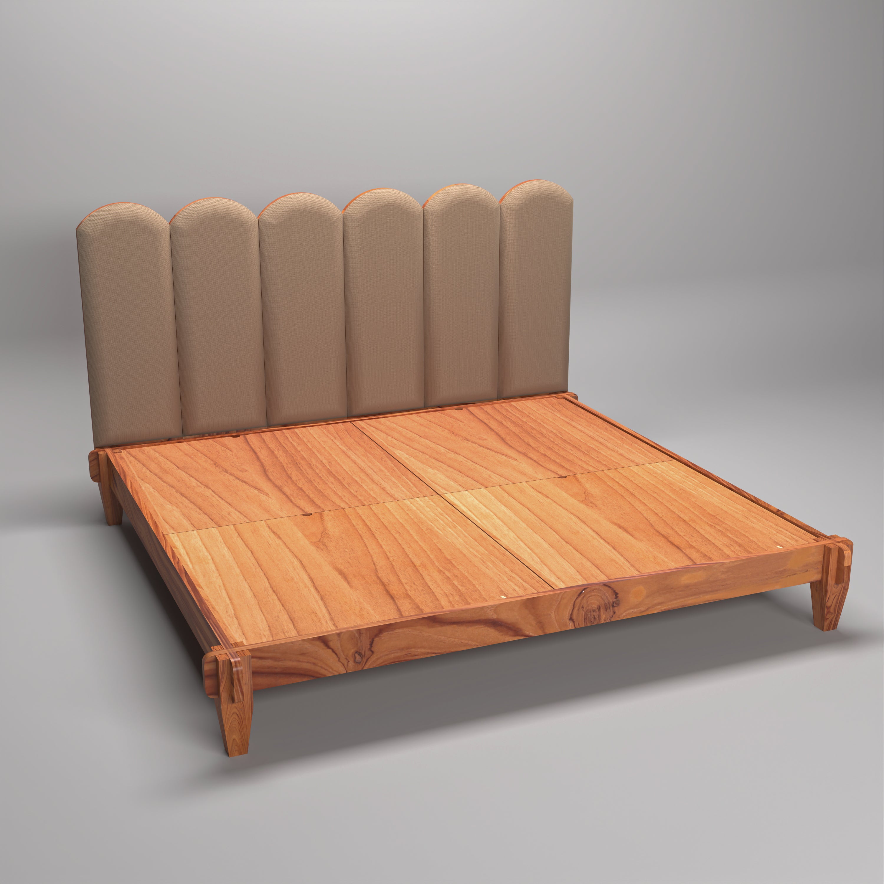 Solid wood upholstered Headboard Classic Design Bed (Teak wood) Bed