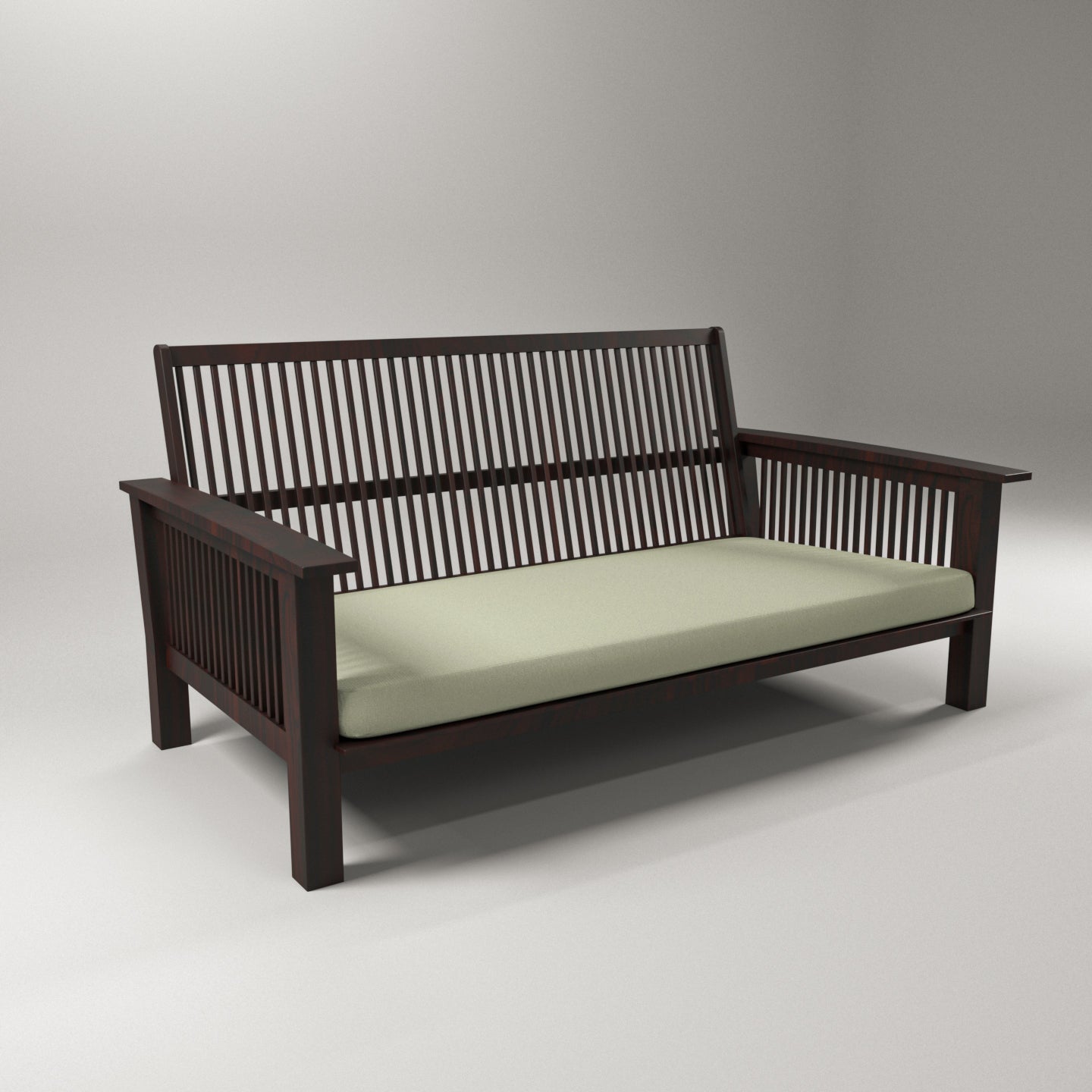 Monarch 3 Seater wooden Sofa with 6 Cushions (4 Small & 2 Large) Sofa