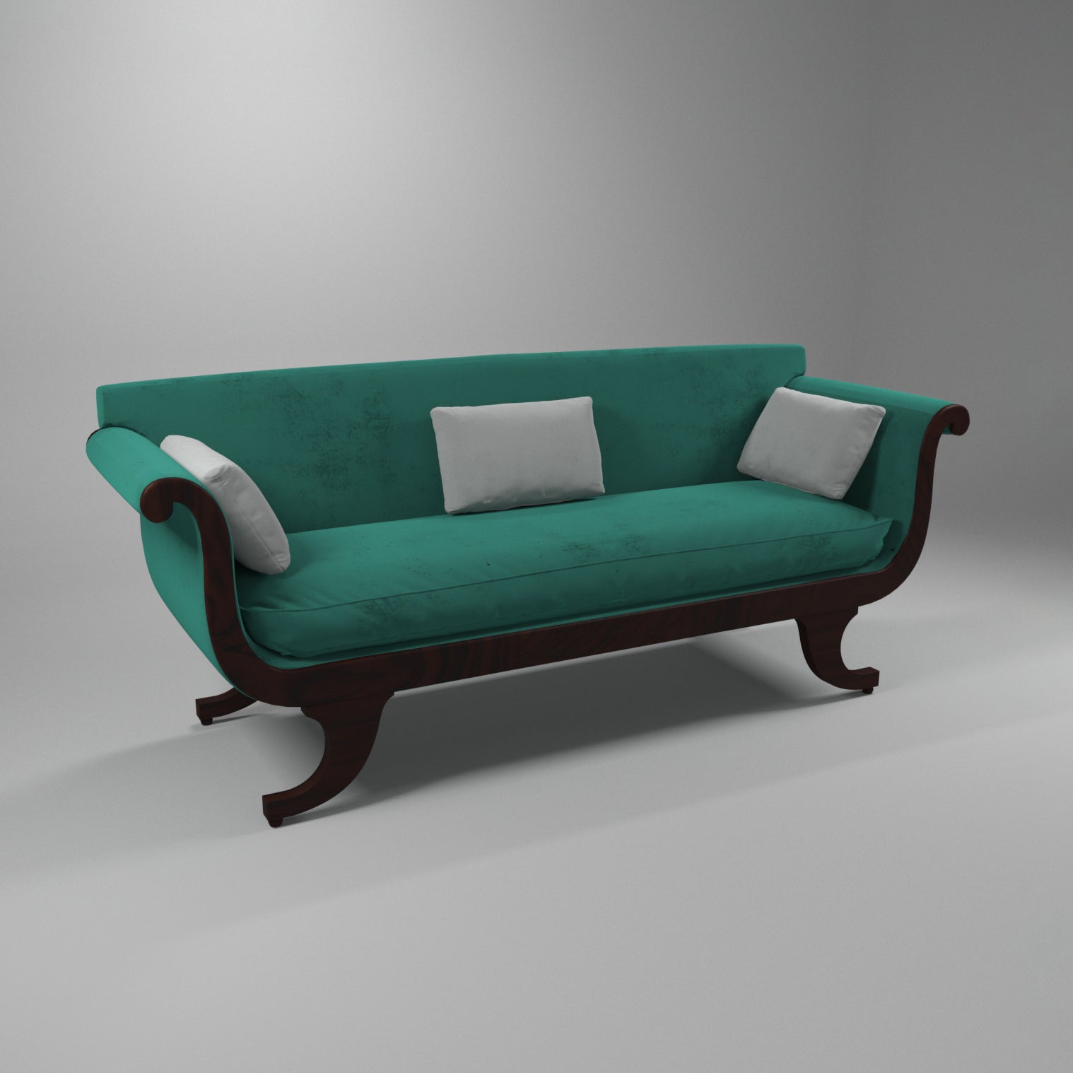Traditional southern colonial era curved arms and legs 3 seater sofa Sofa
