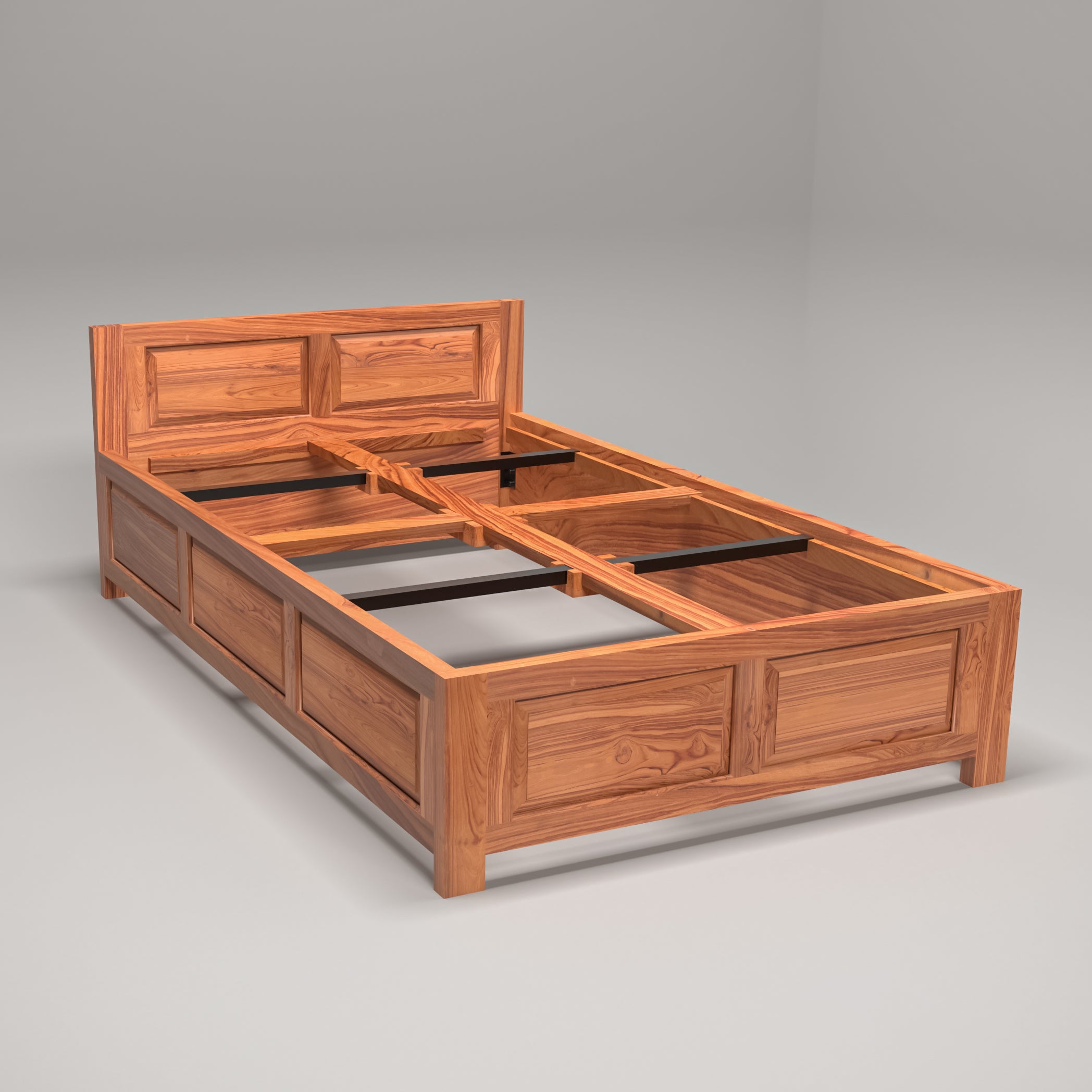 Wooden Designed Single Bed (Teak Wood) Bed