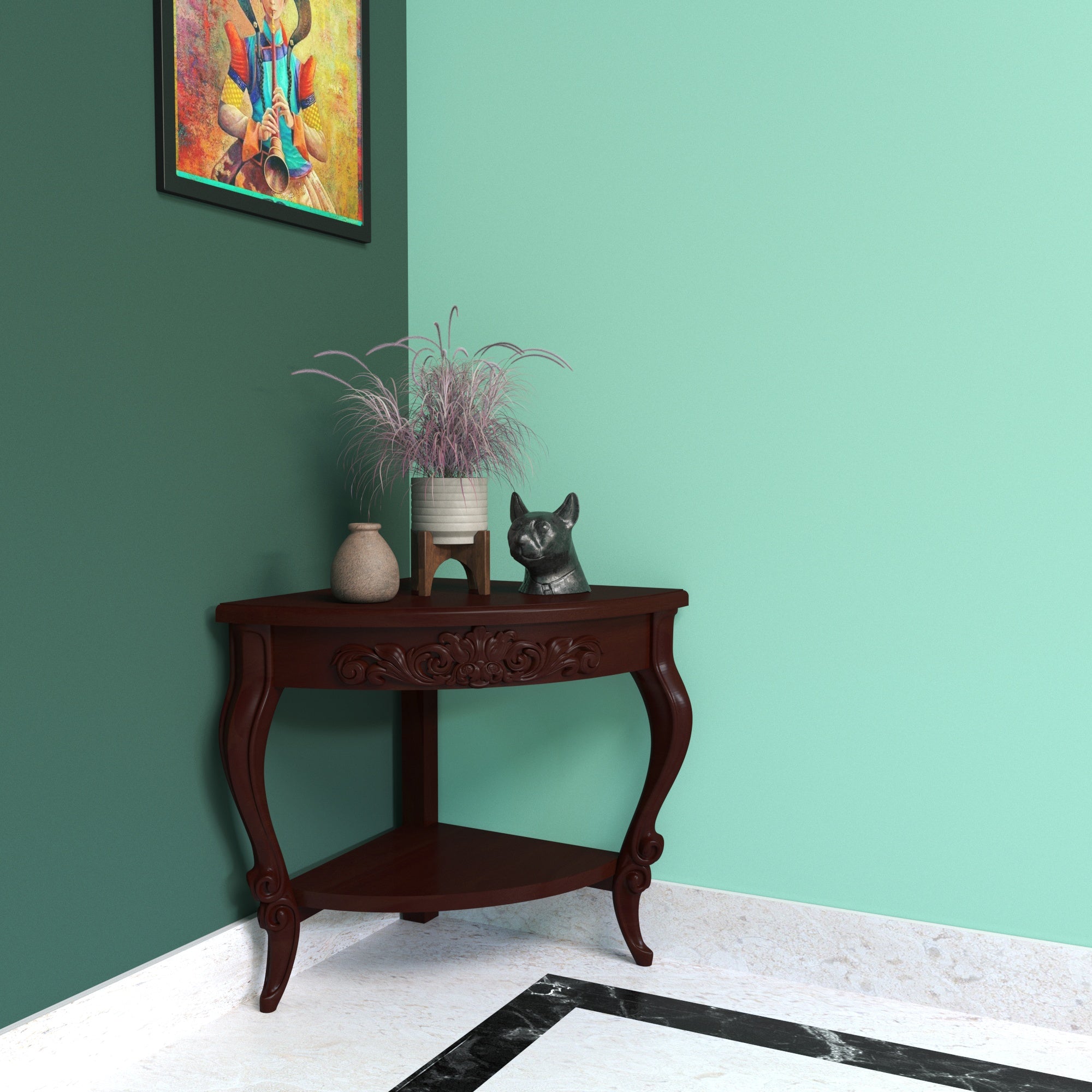 Ornate Side Table - Traditional Indian Accent Piece End Table