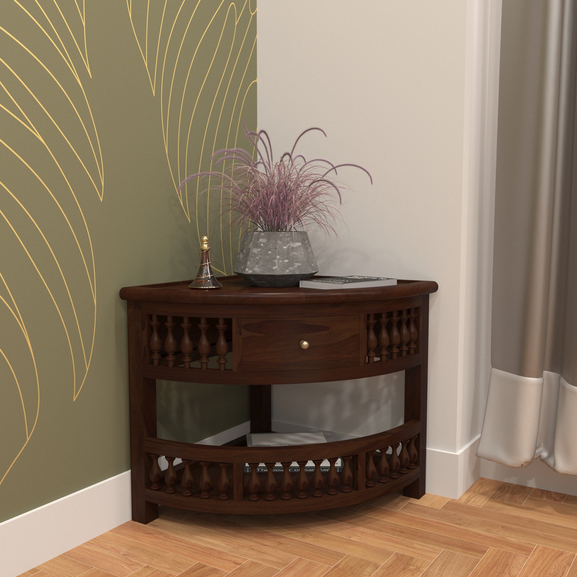 Artisan Corner Cabinet - Heritage Indian Craftsmanship Rack