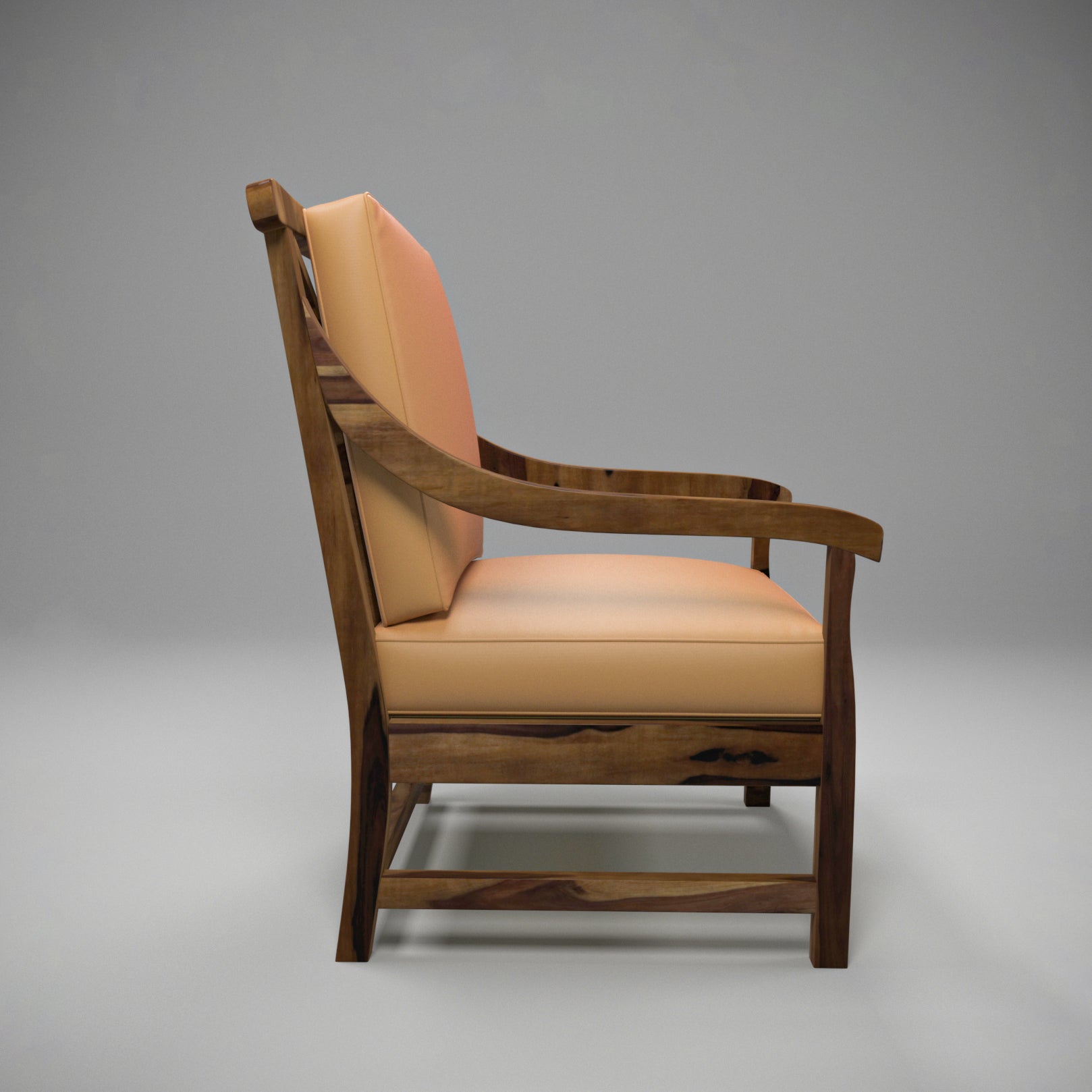 Vintage Sheesham Wood Spacious Sofa Style Arm Chair Arm Chair