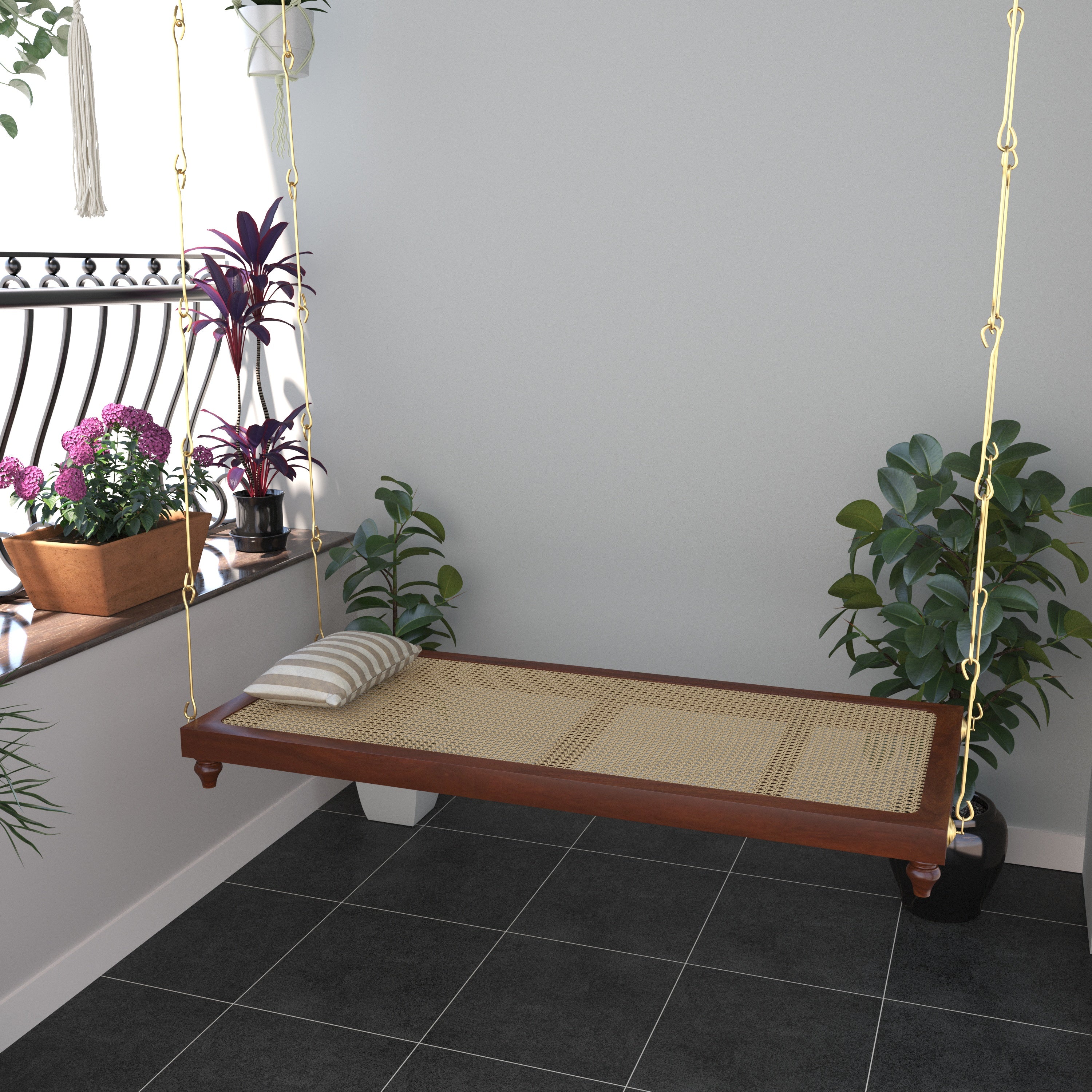 Elegant Indoor Jhula Swing for Balcony Spaces