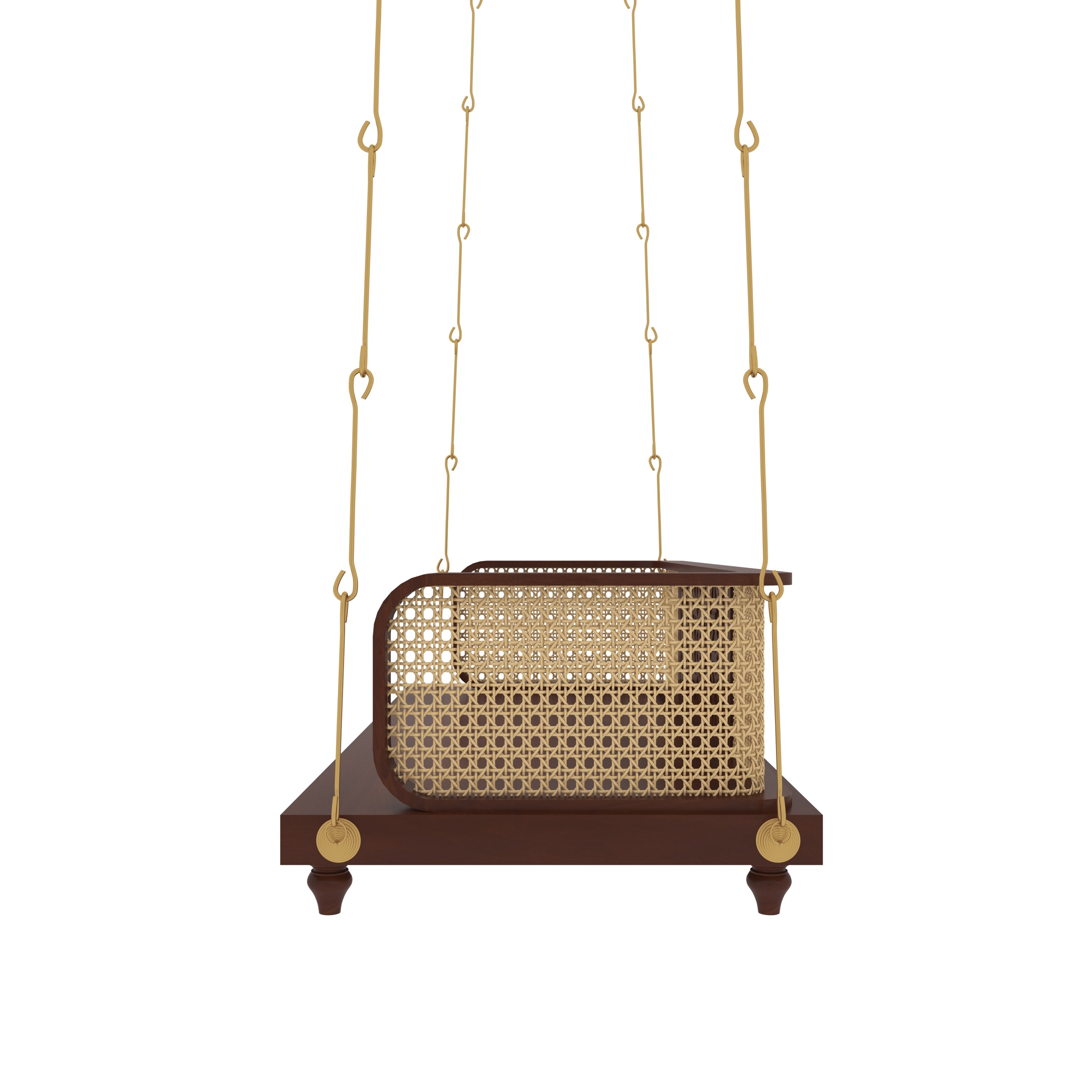 Handcrafted Wooden Swing with Traditional Carving – Perfect for Elegant Living Spaces Swing