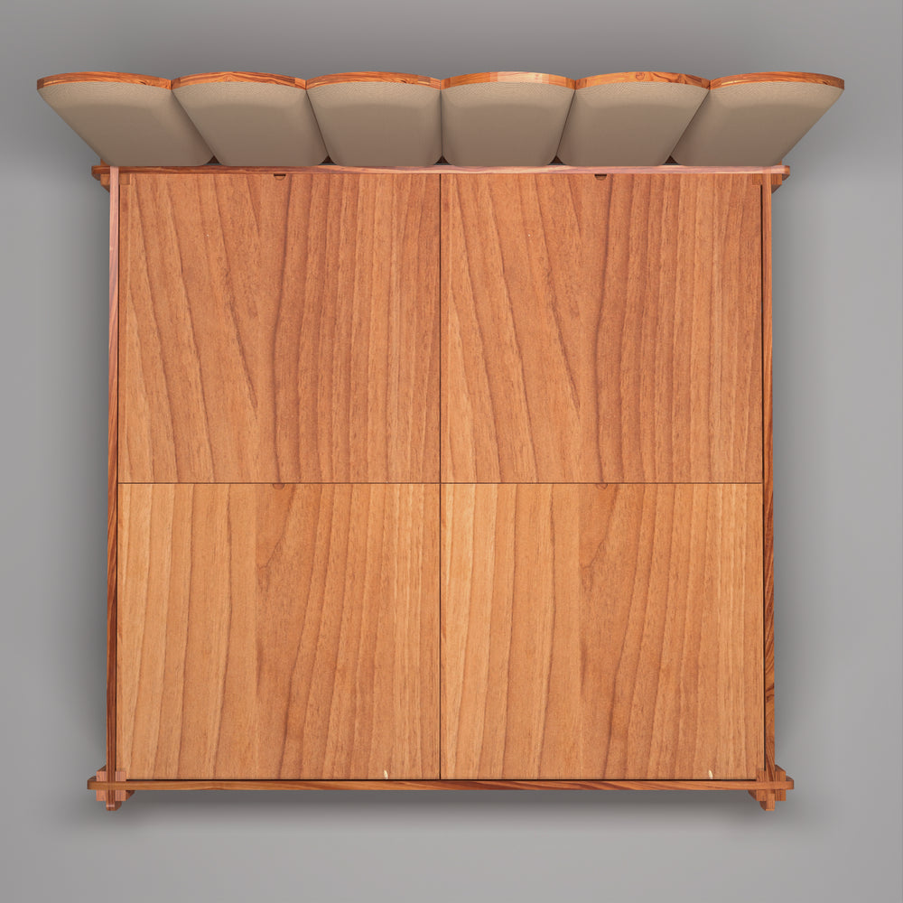 Solid wood upholstered Headboard Classic Design Bed (Teak wood)