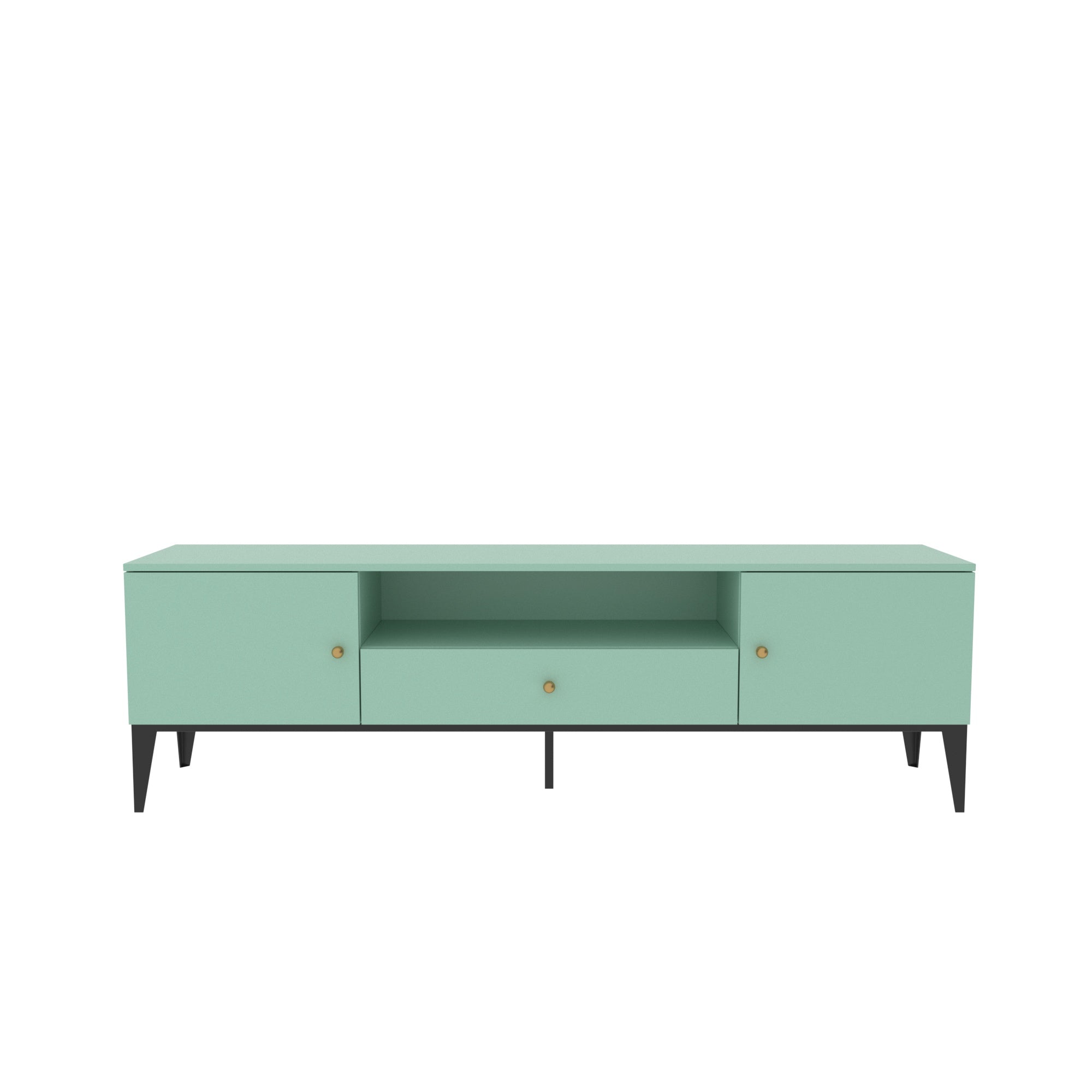 Mint Green Modern TV Console with Storage & Minimalist Décor Tv stand