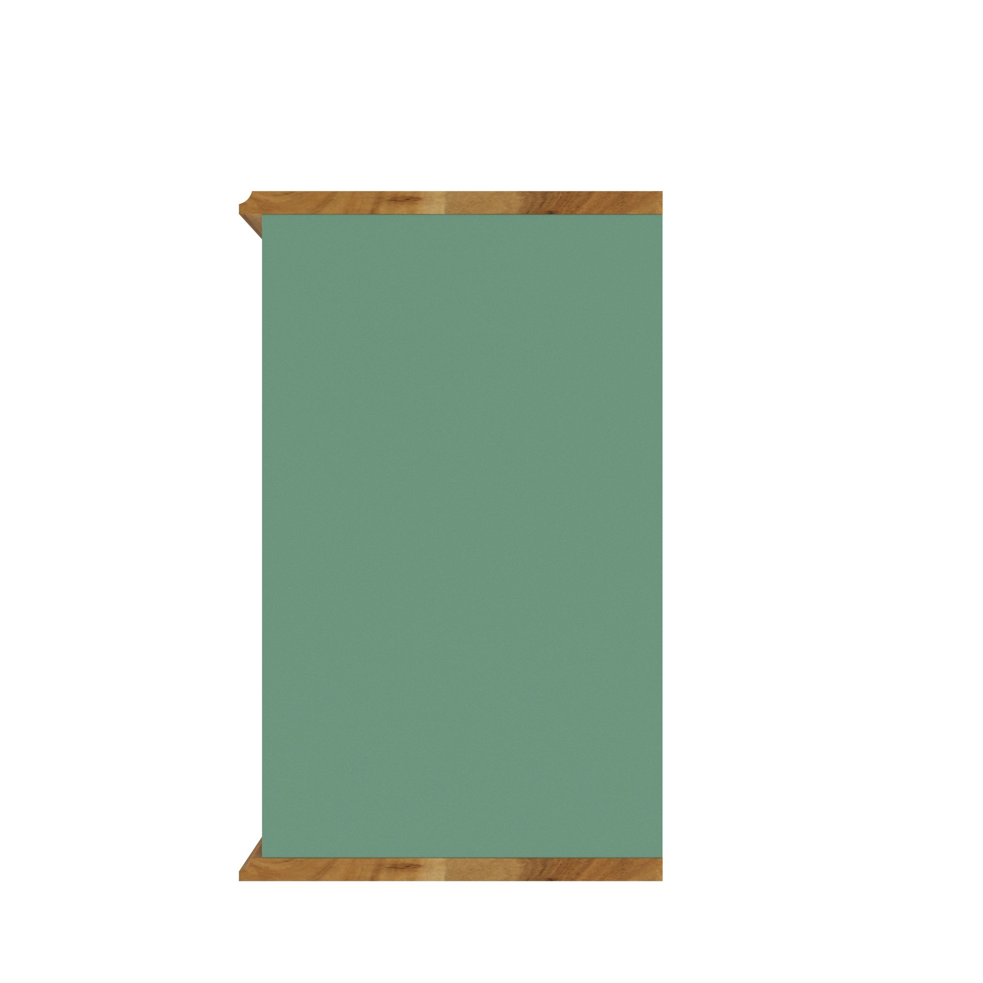 Mint Green Open Shelf TV Unit with Wooden Top and Base Tv stand