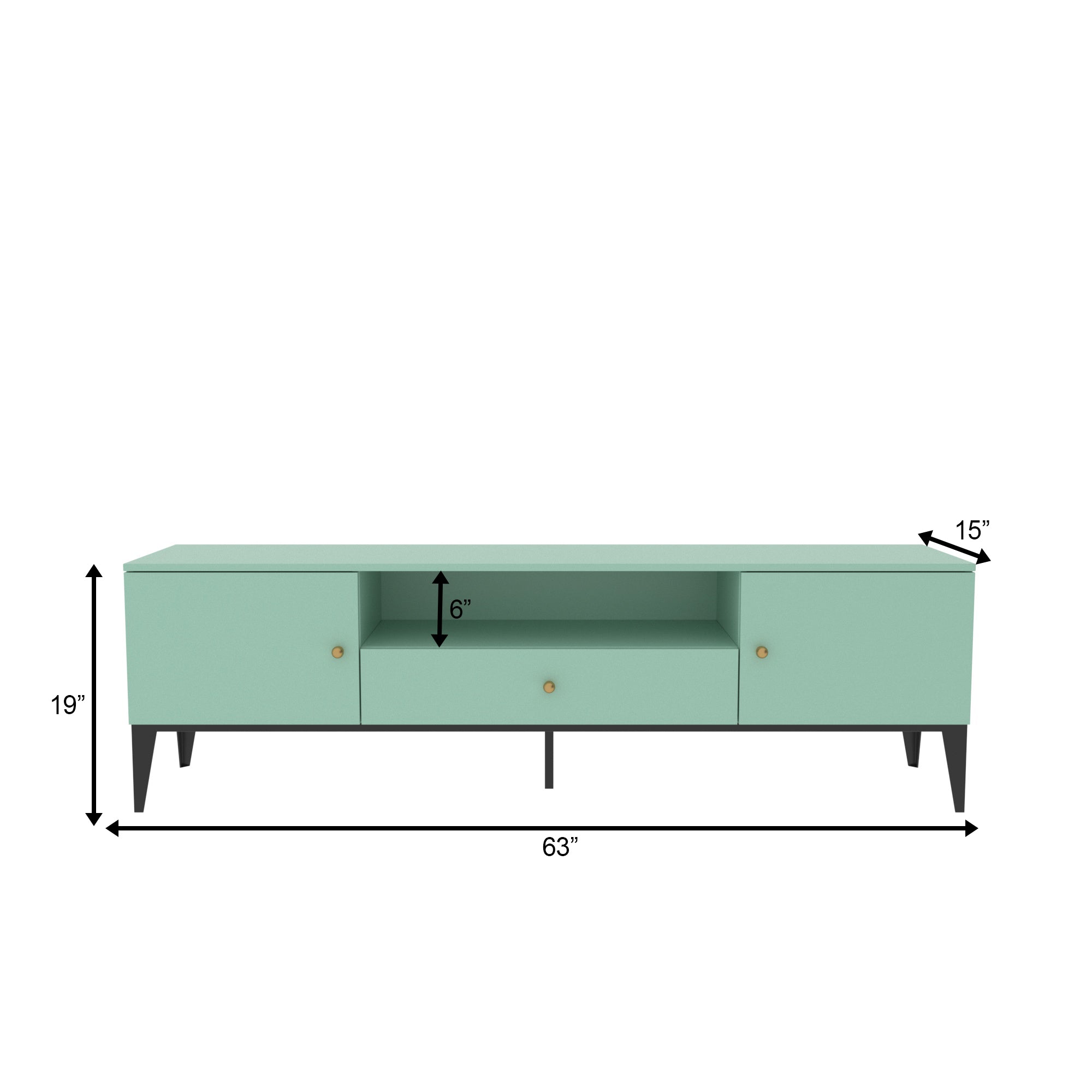 Mint Green Modern TV Console with Storage & Minimalist Décor Tv stand