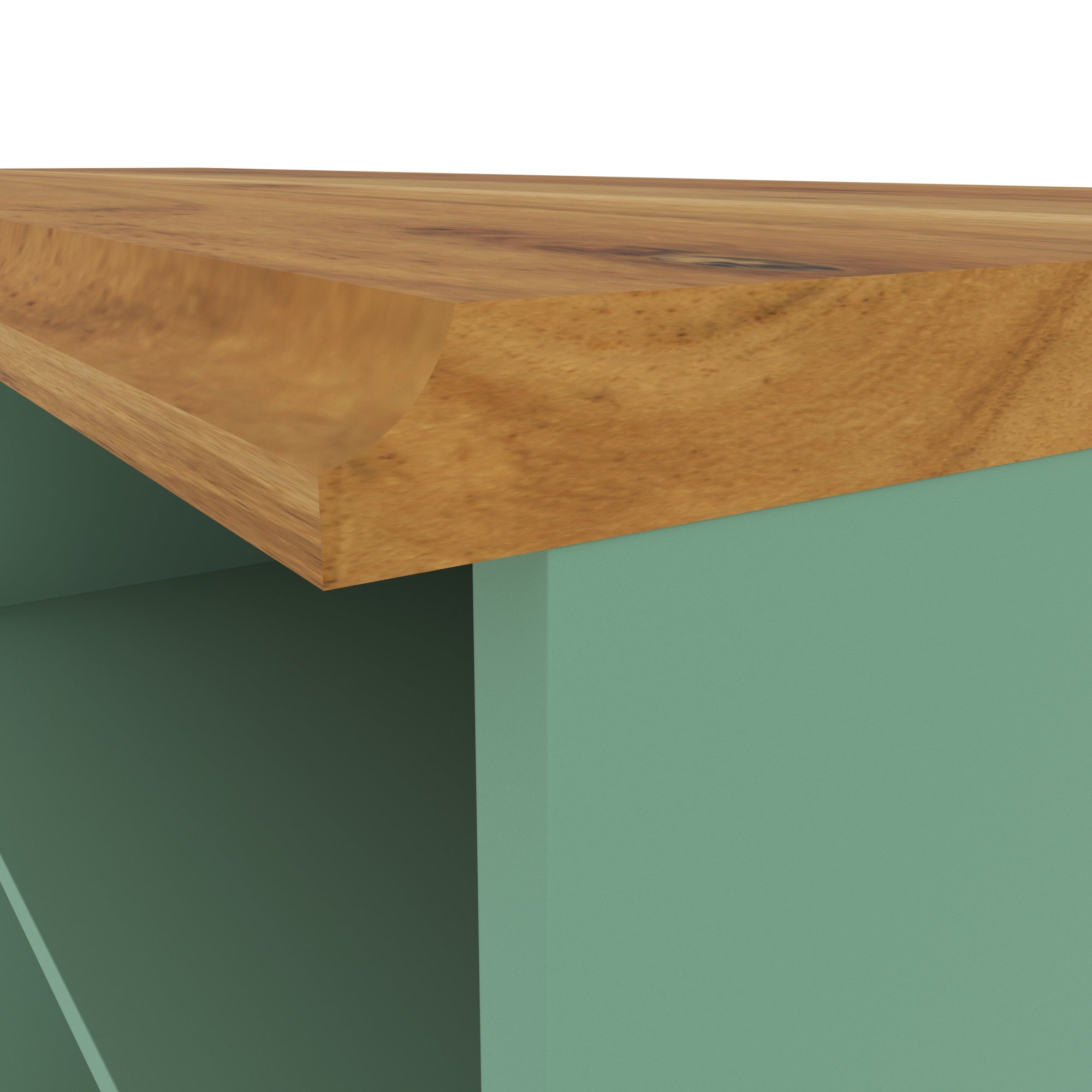 Mint Green Open Shelf TV Unit with Wooden Top and Base Tv stand